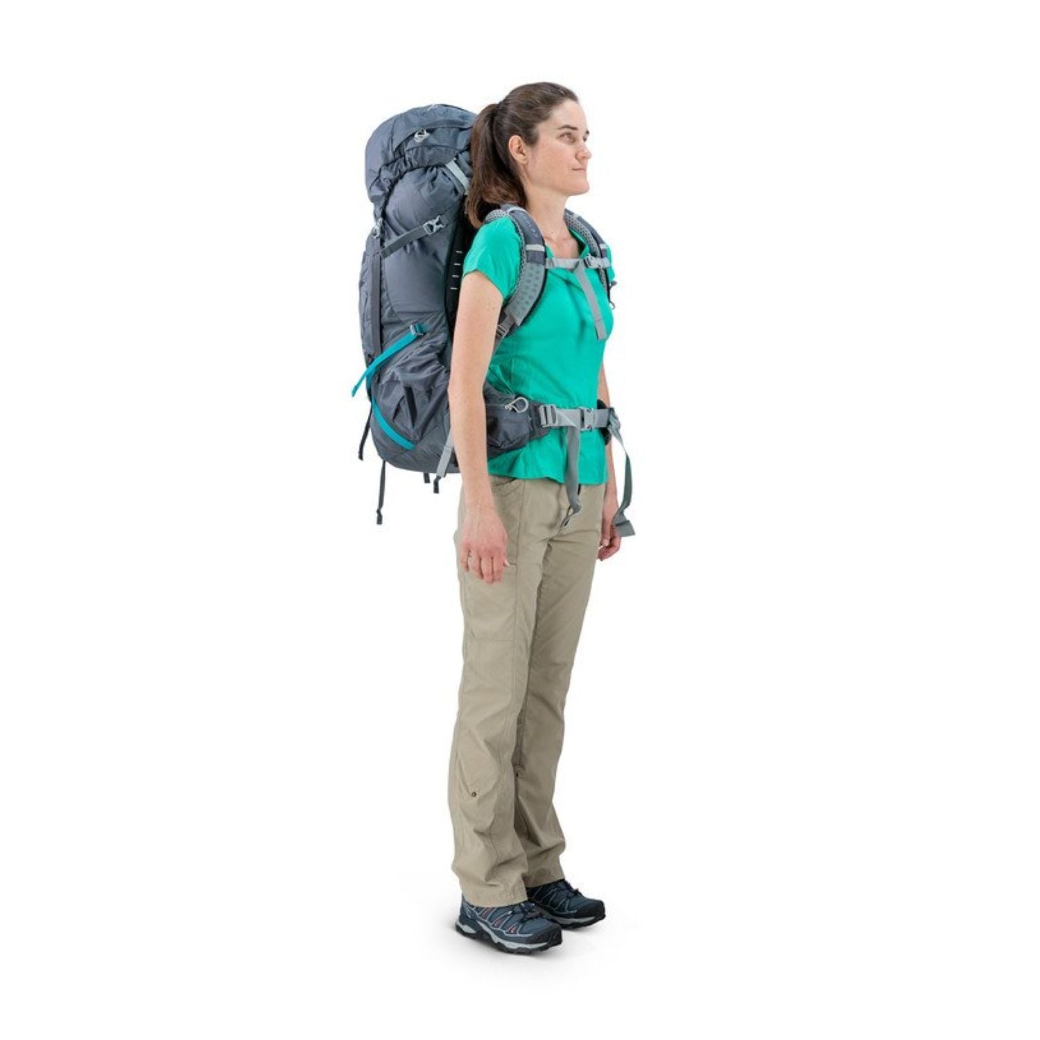 Osprey Aura AG 65 Backpack with Raincover - Medium - Women's Backpacking (Vestal Grey)