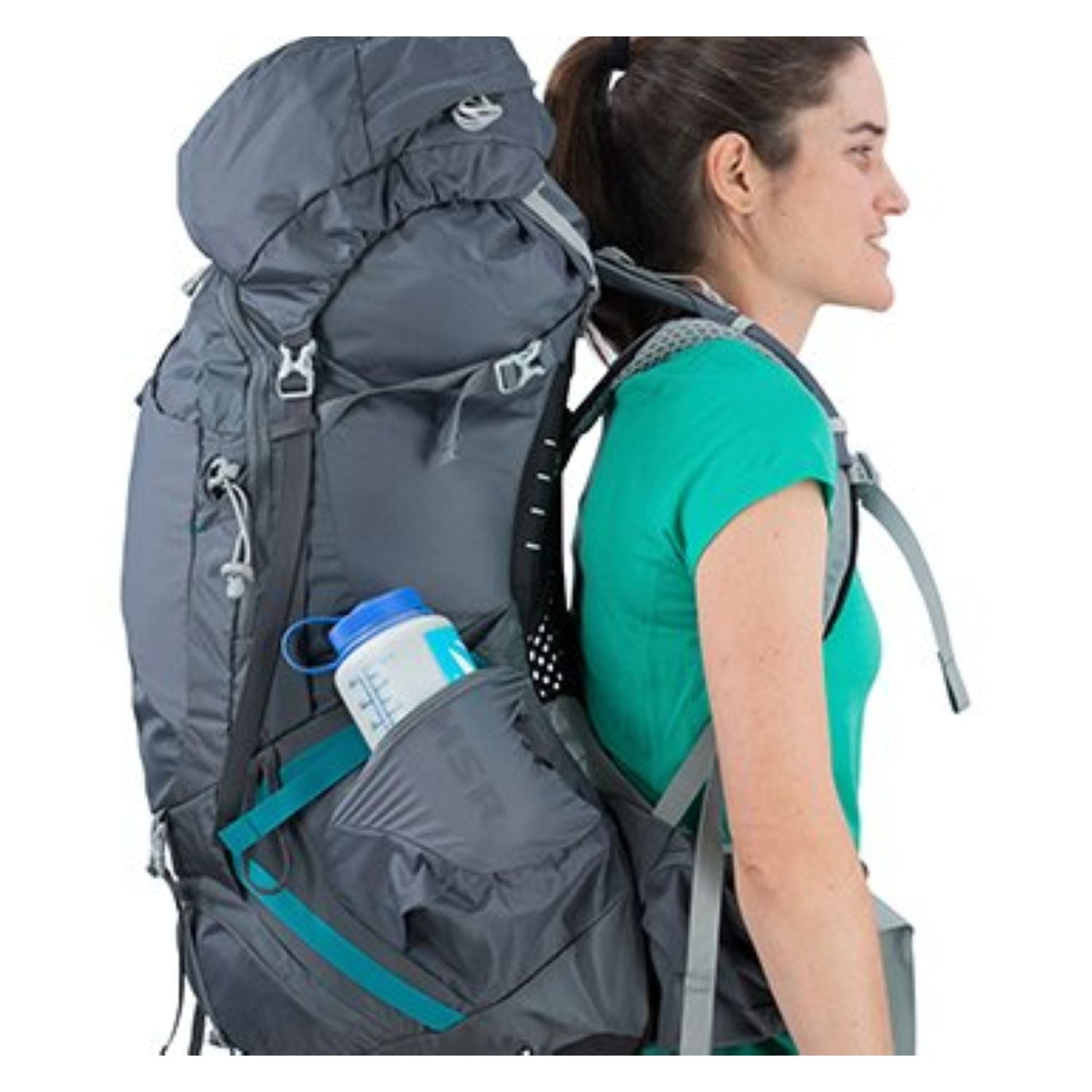 Osprey Aura AG 65 Backpack with Raincover - Medium - Women's Backpacking (Vestal Grey)