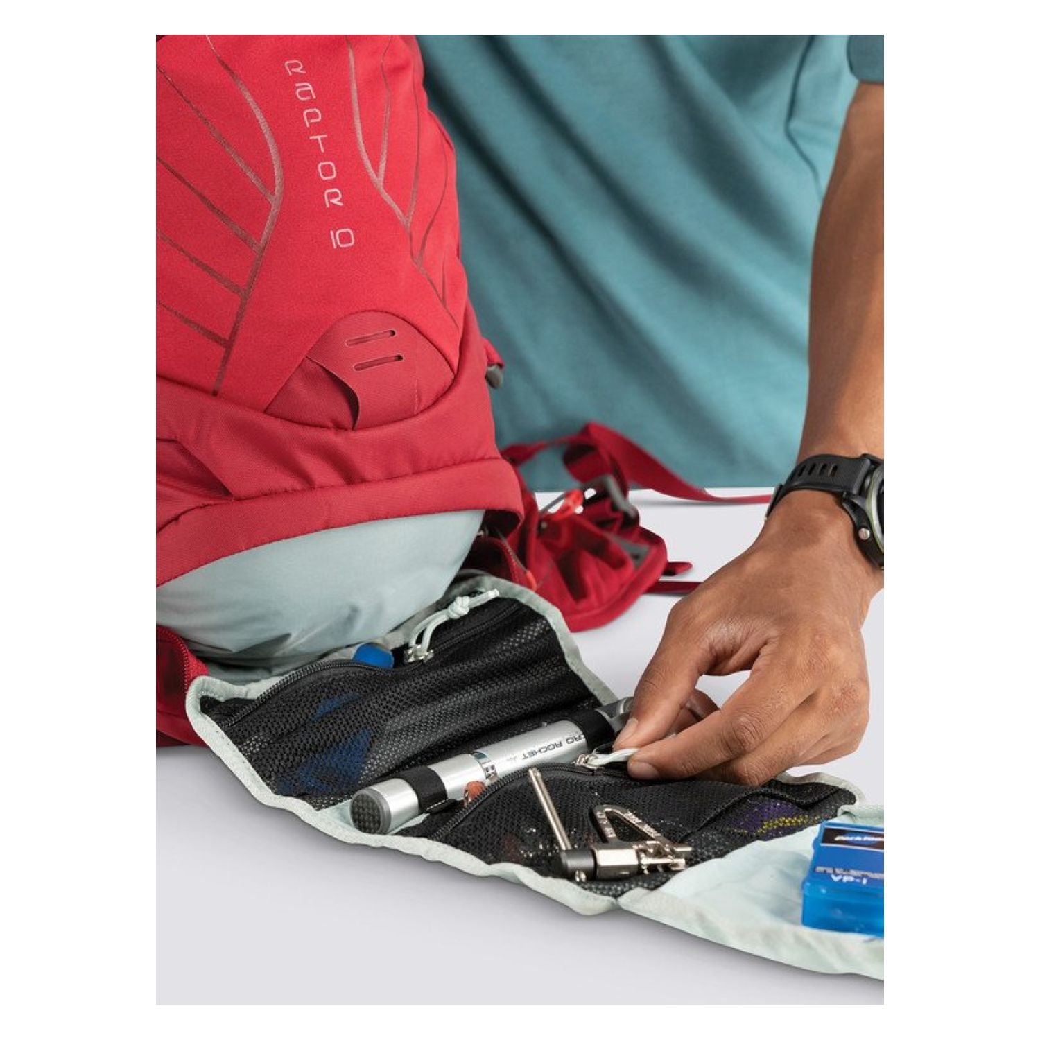 Osprey Raptor 10 Hydration Backpack with Reservoir - Men's Mountain Biking - Hydration (Wildfire Red)