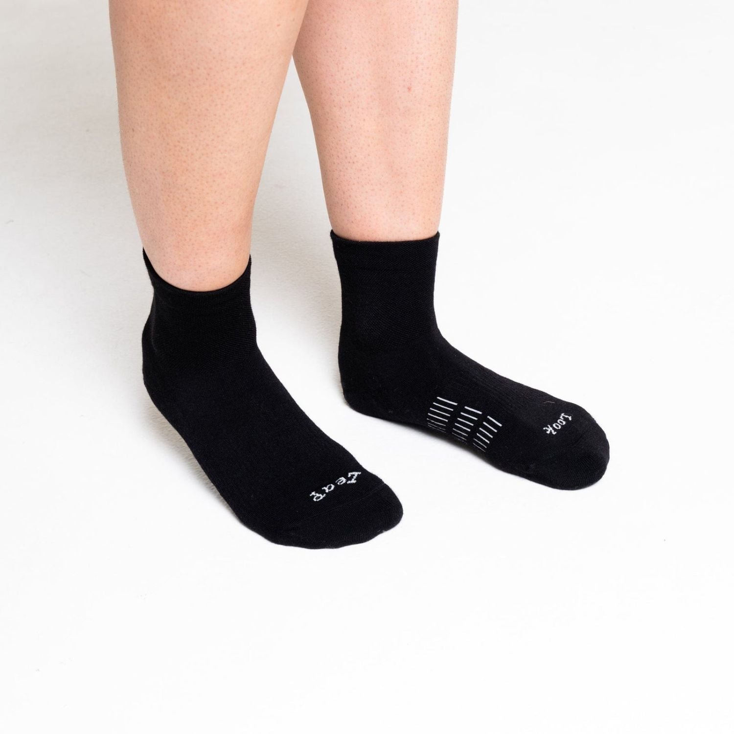 Paire Merino Wool-Blend Active Quarter Socks (Black) - L