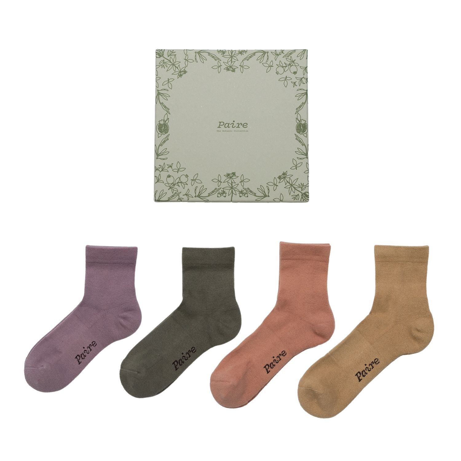 Paire Botanic Collection Merino Wool-Blend Quarter Sock Pack (Multi) - L