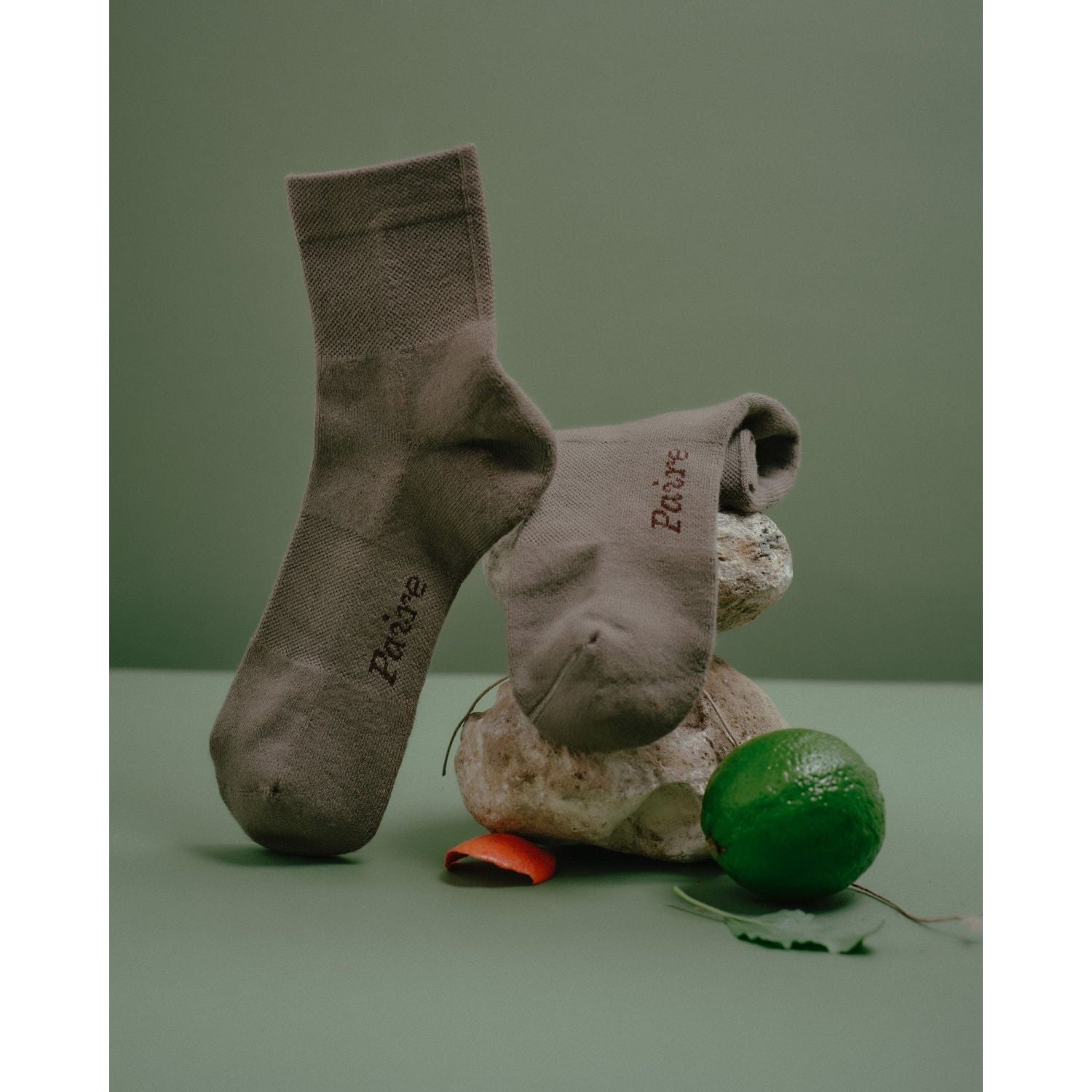 Paire Botanic Merino Wool-Blend Quarter Sock (Moss) - S