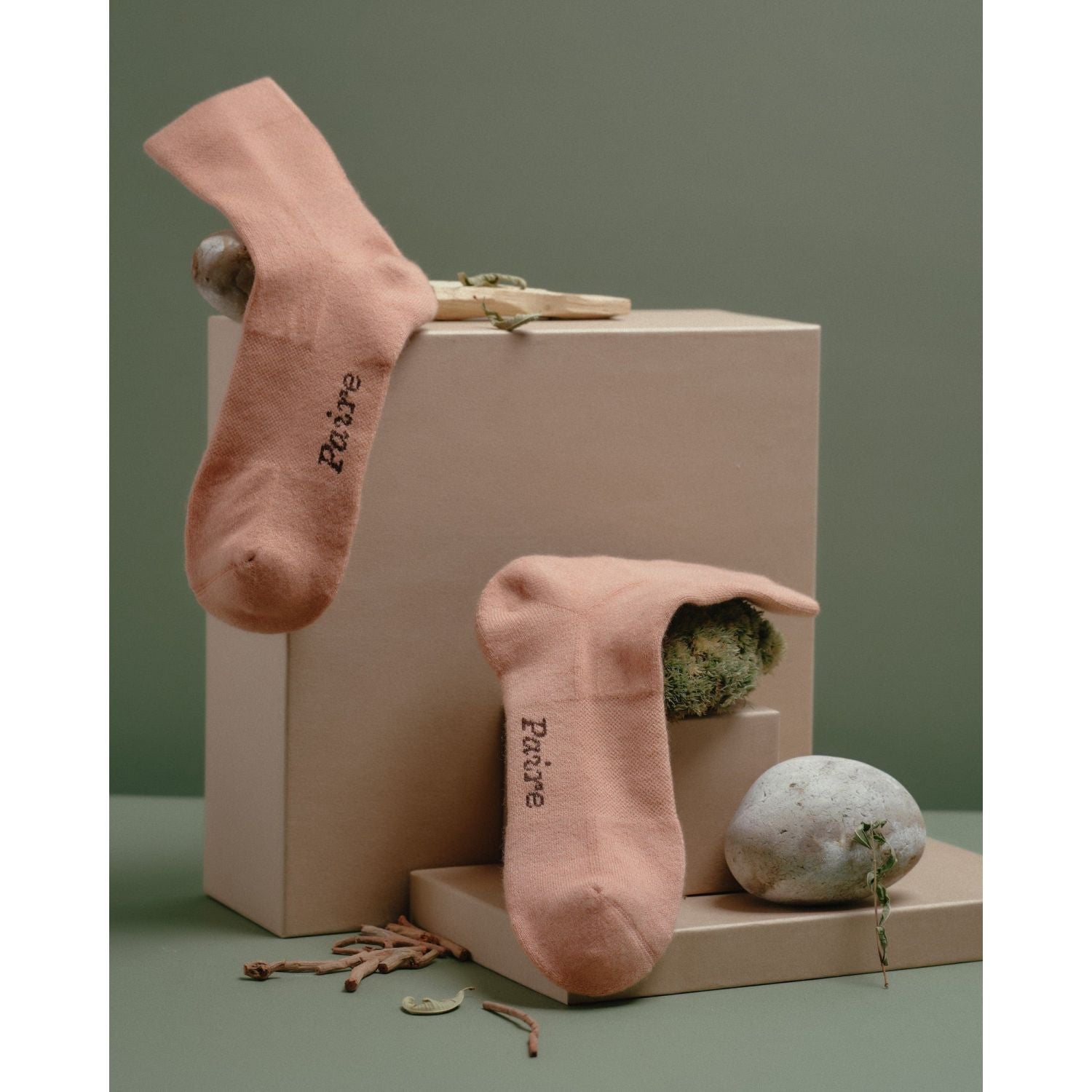 Paire Botanic Merino Wool-Blend Quarter Sock (Rose) - S