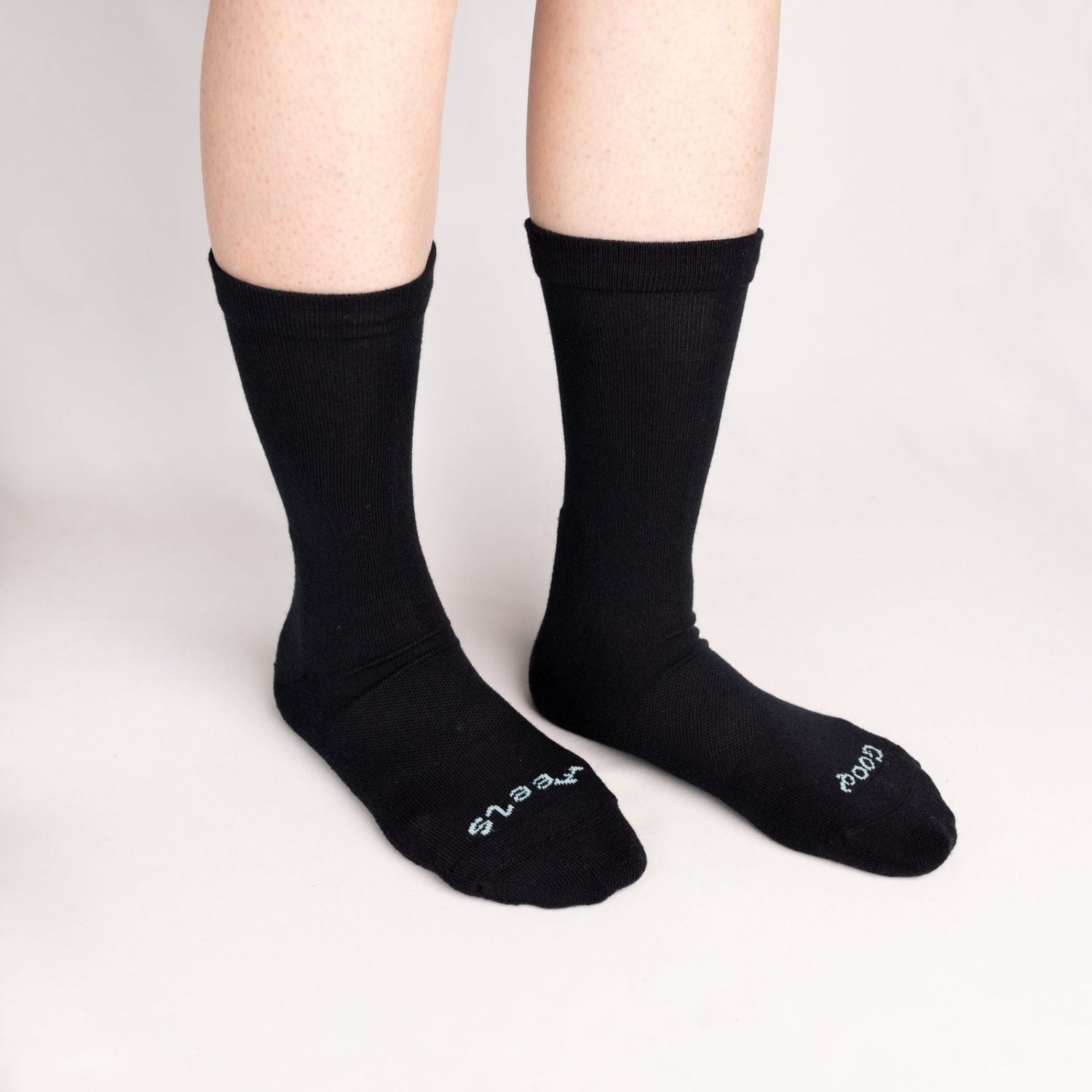 Paire Merino Wool-Blend Loose Top Calf Sock (Black) - L