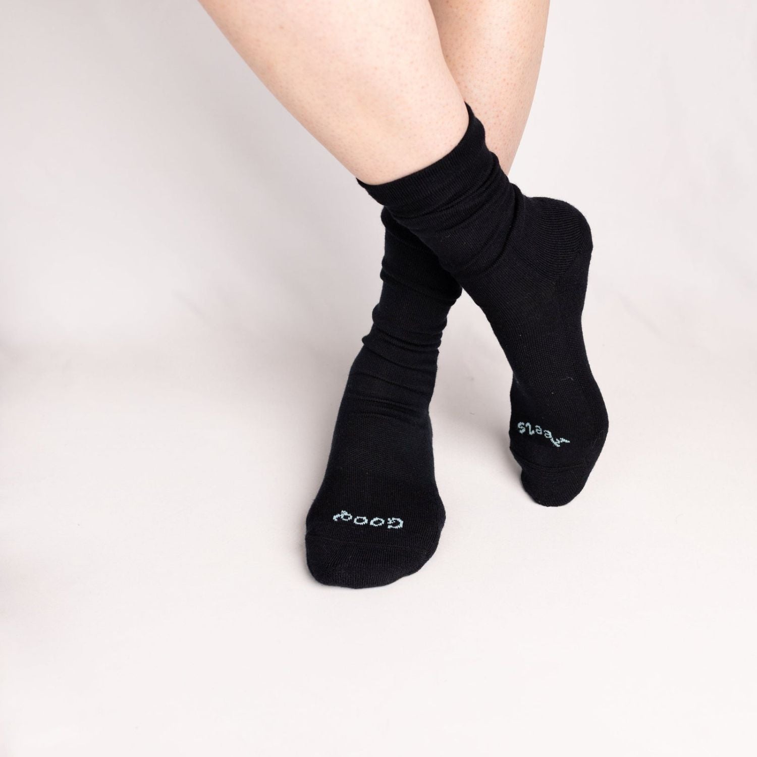 Paire Merino Wool-Blend Loose Top Calf Sock (Black) - L