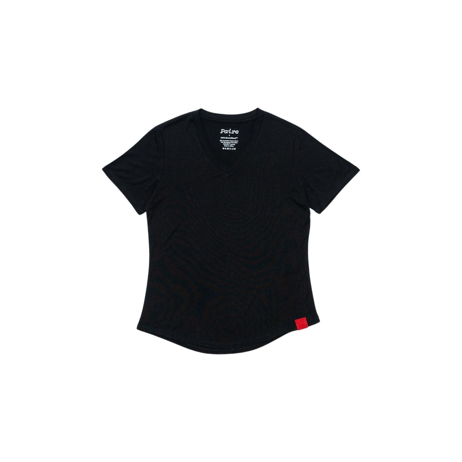 Paire Women's Merino Wool-Blend V-Neck T-Shirt (Black) - S