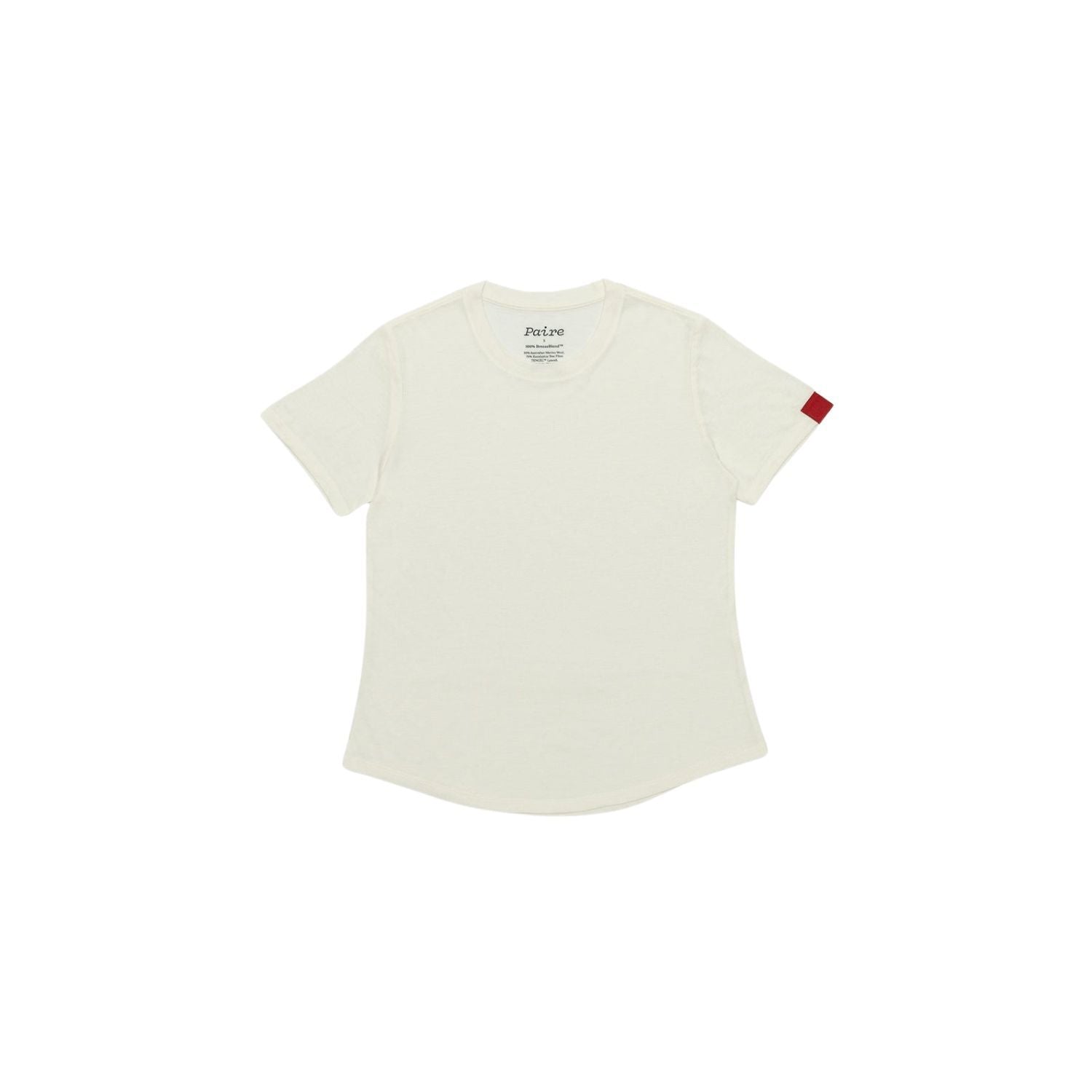 Paire Women's Merino Wool-Blend Crew Neck T-Shirt (Snow) - M