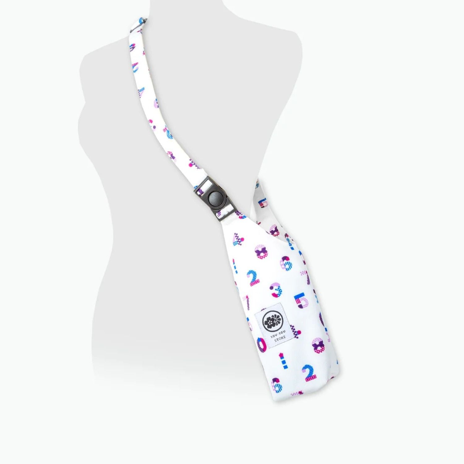 STTOKE Grey Strip Bottle Handy Bag - Numeric White