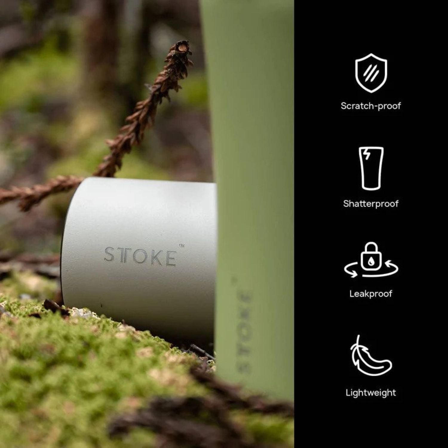 STTOKE Limited Edition Leakproof Ceramic Insulated Cup Powder Coating 16oz - Heather Green