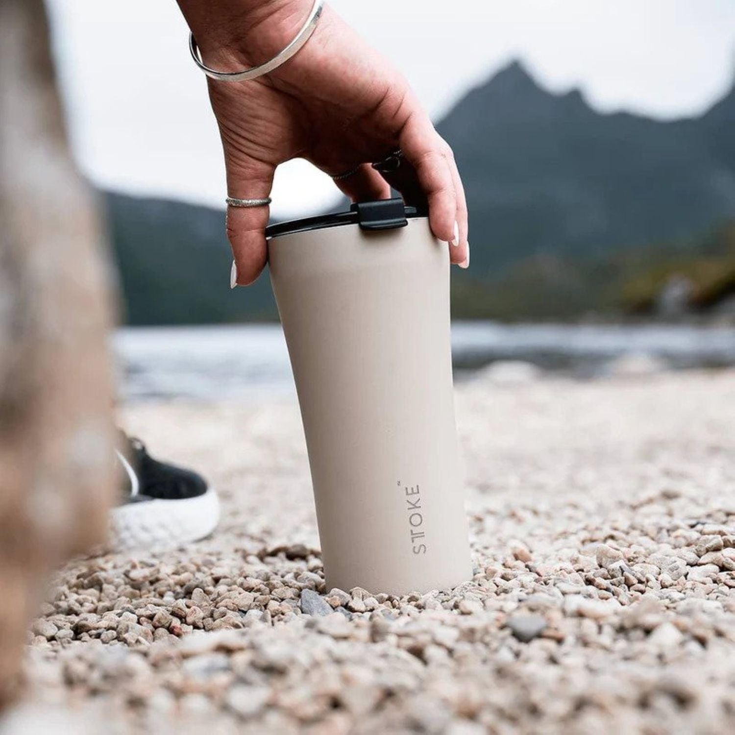 STTOKE Limited Edition Leakproof Ceramic Insulated Cup Powder Coating 12oz - Heather Green