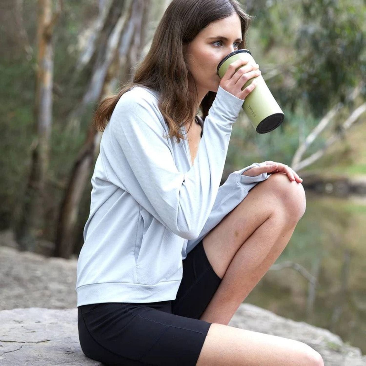 STTOKE Limited Edition Leakproof Ceramic Insulated Cup Powder Coating 16oz - Heather Green