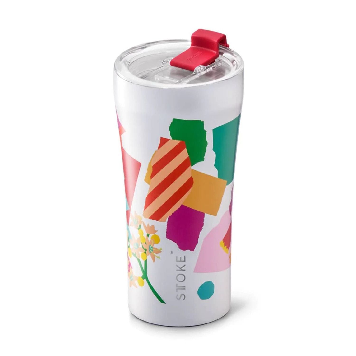 STTOKE Leah Summer Blooms Leakproof Ceramic Insulated Cup 16oz - White