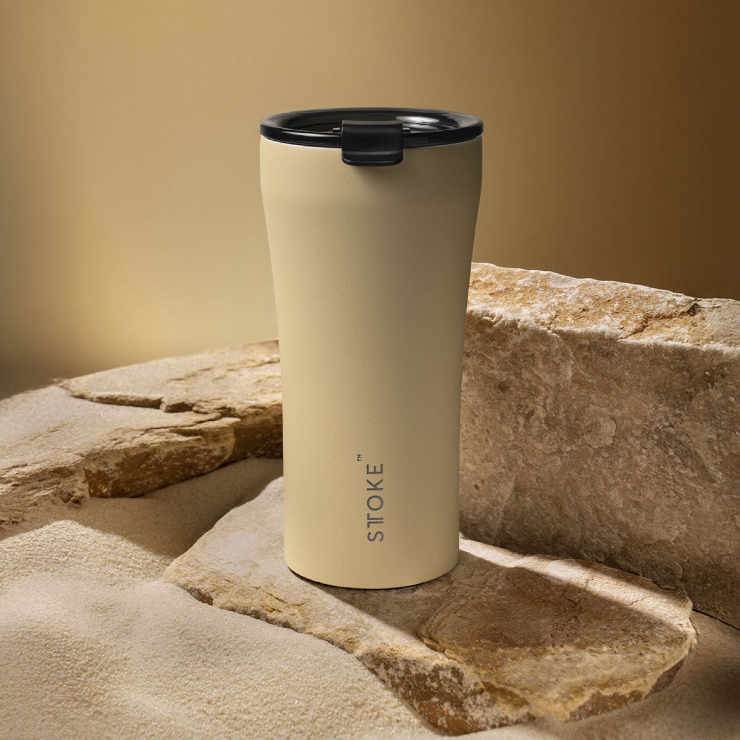 STTOKE Limited Edition Leakproof Ceramic Insulated Cup Powder Coating 12oz - Dune Yellow