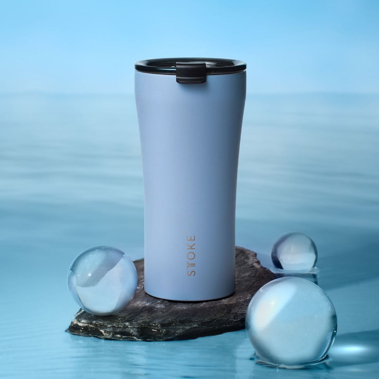 STTOKE Limited Edition Leakproof Ceramic Insulated Cup Powder Coating 16oz - Bondi Blue