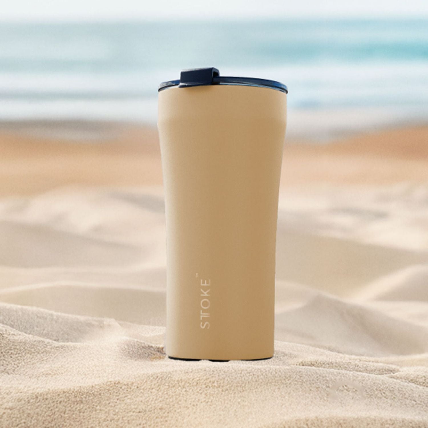 STTOKE Limited Edition Leakproof Ceramic Insulated Cup Powder Coating 16oz - Dune Yellow