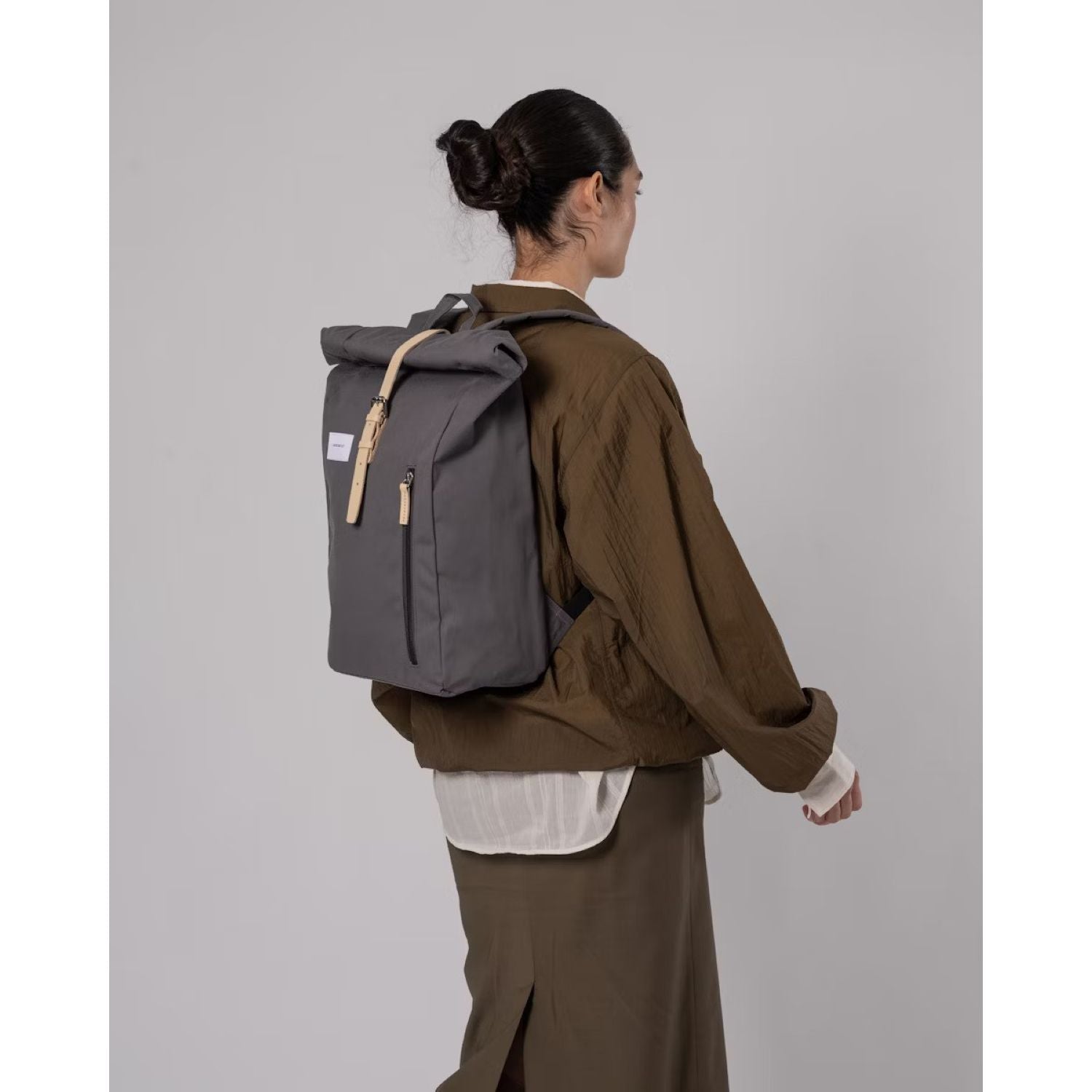 Sandqvist Dante Backpack - Stone Grey W/ Natural Leather