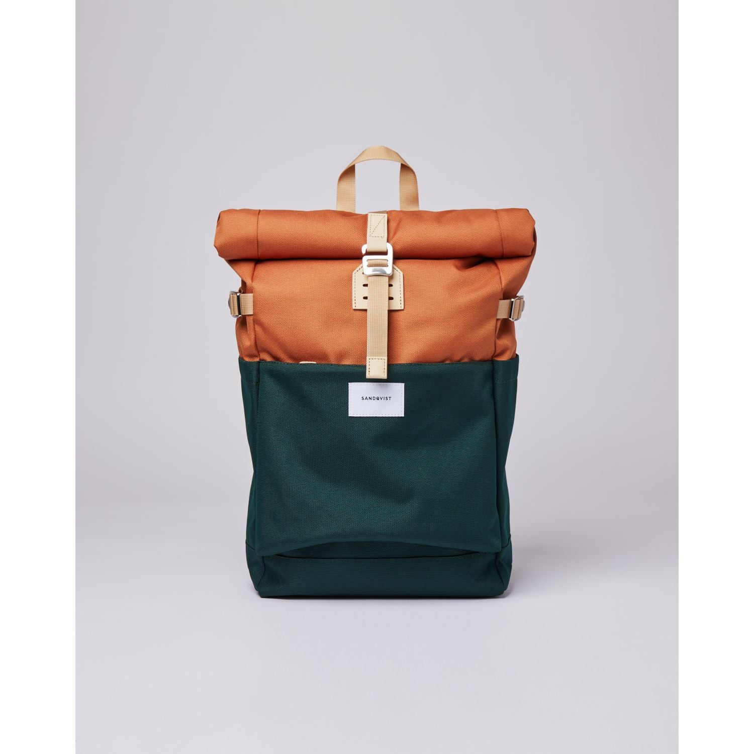 Sandqvist Ilon Backpack - Dark Green/Orange