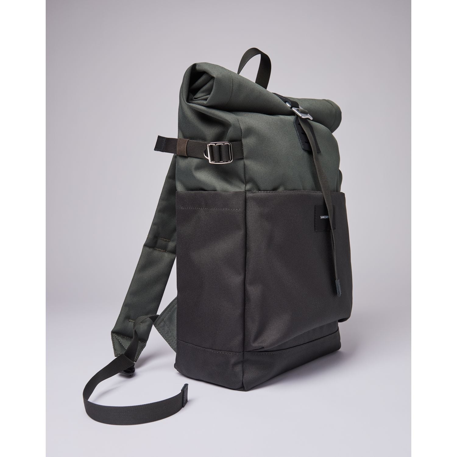 Sandqvist Ilon Backpack - Multi Green W/ Black Leather