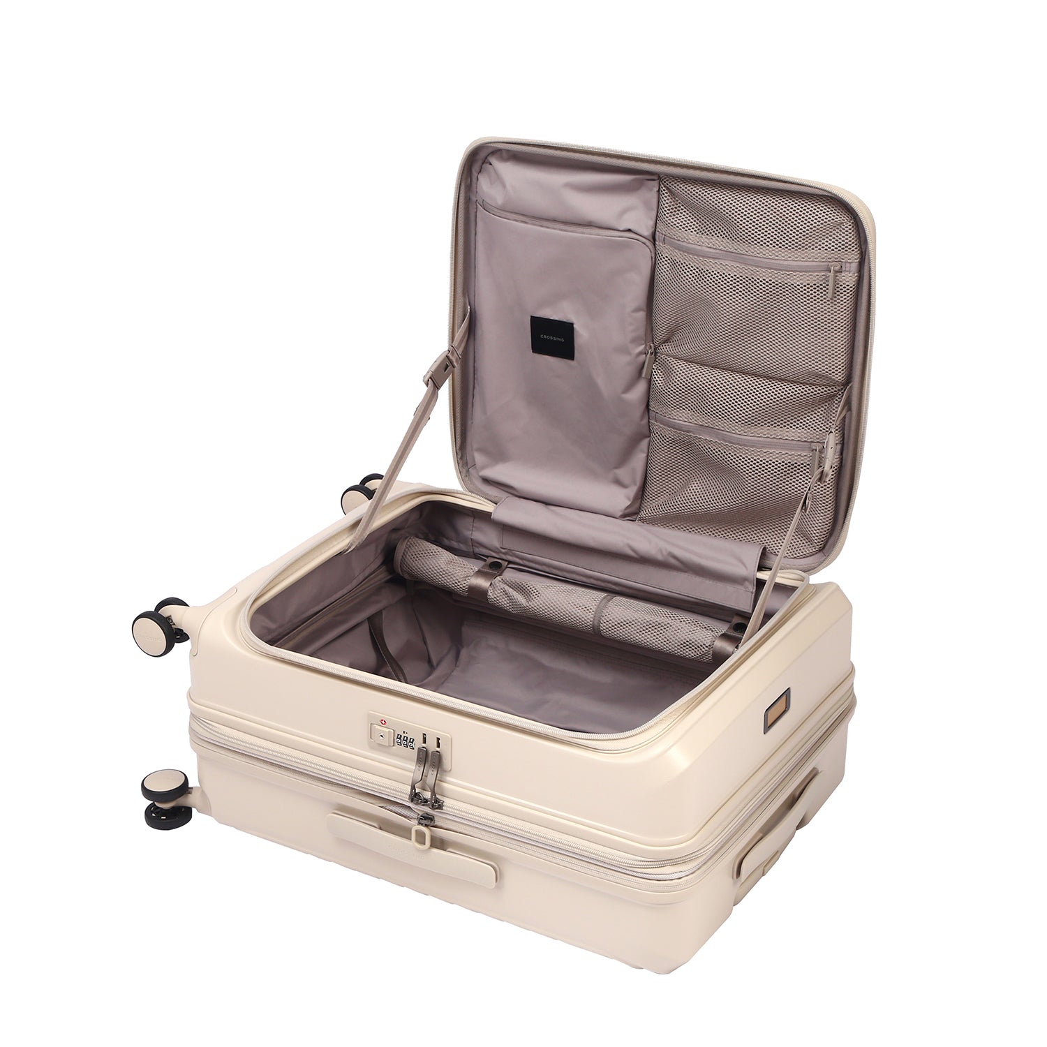 CROSSING INVI 25" Medium Expandable Luggage With Front & Middle Access V3 - Sandwhite
