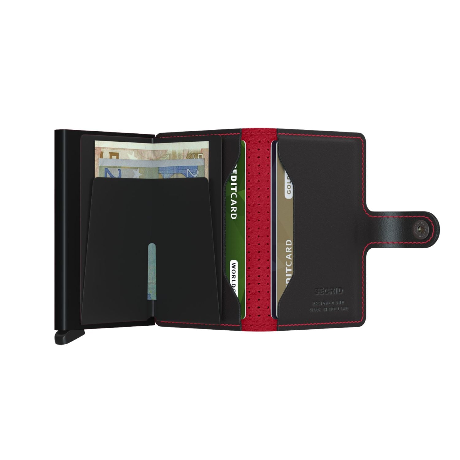 Secrid Miniwallet - Perforated Black-Red