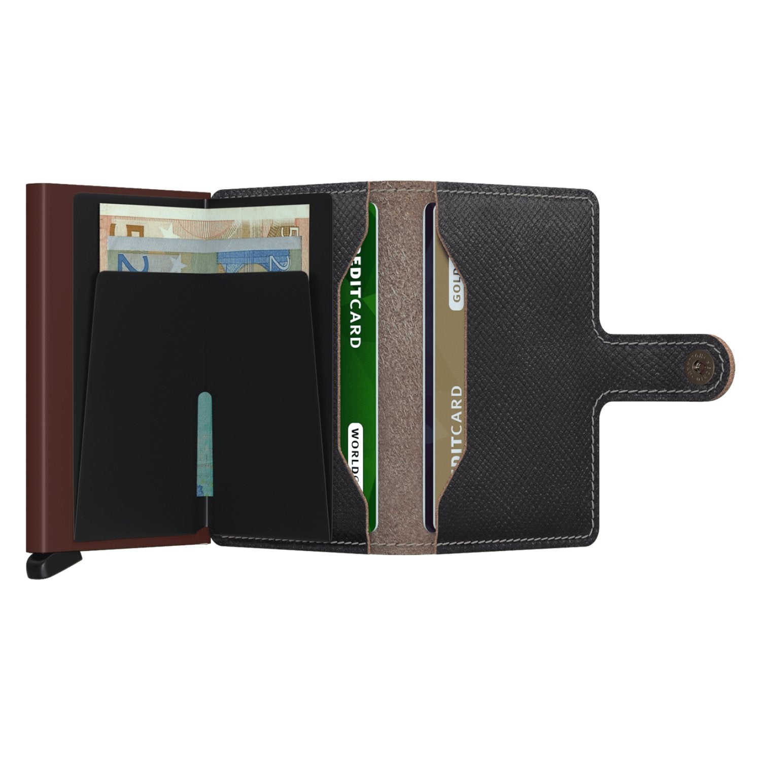 Secrid Miniwallet Saffiano - Brown