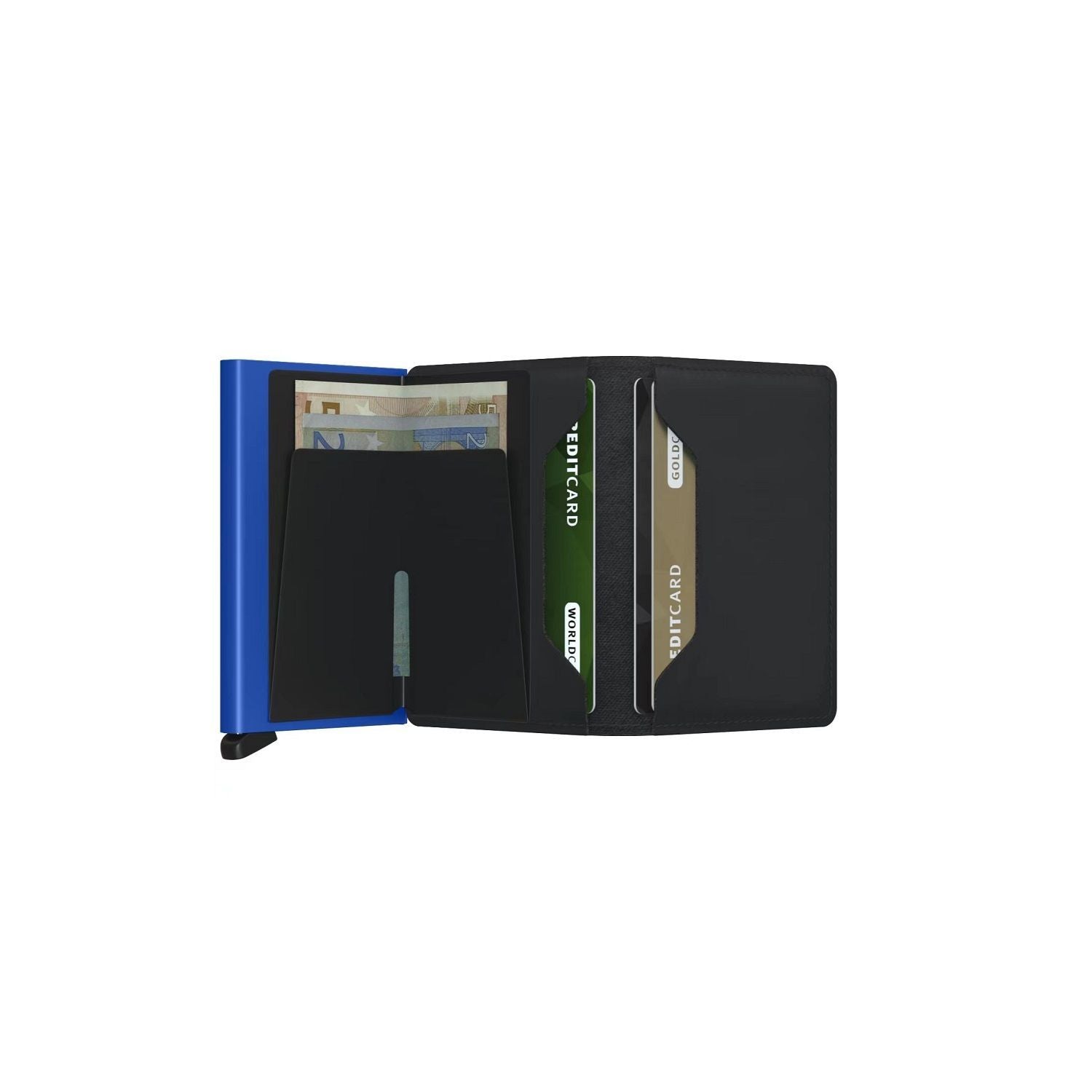 Secrid Slimwallet - Matte Black & Blue