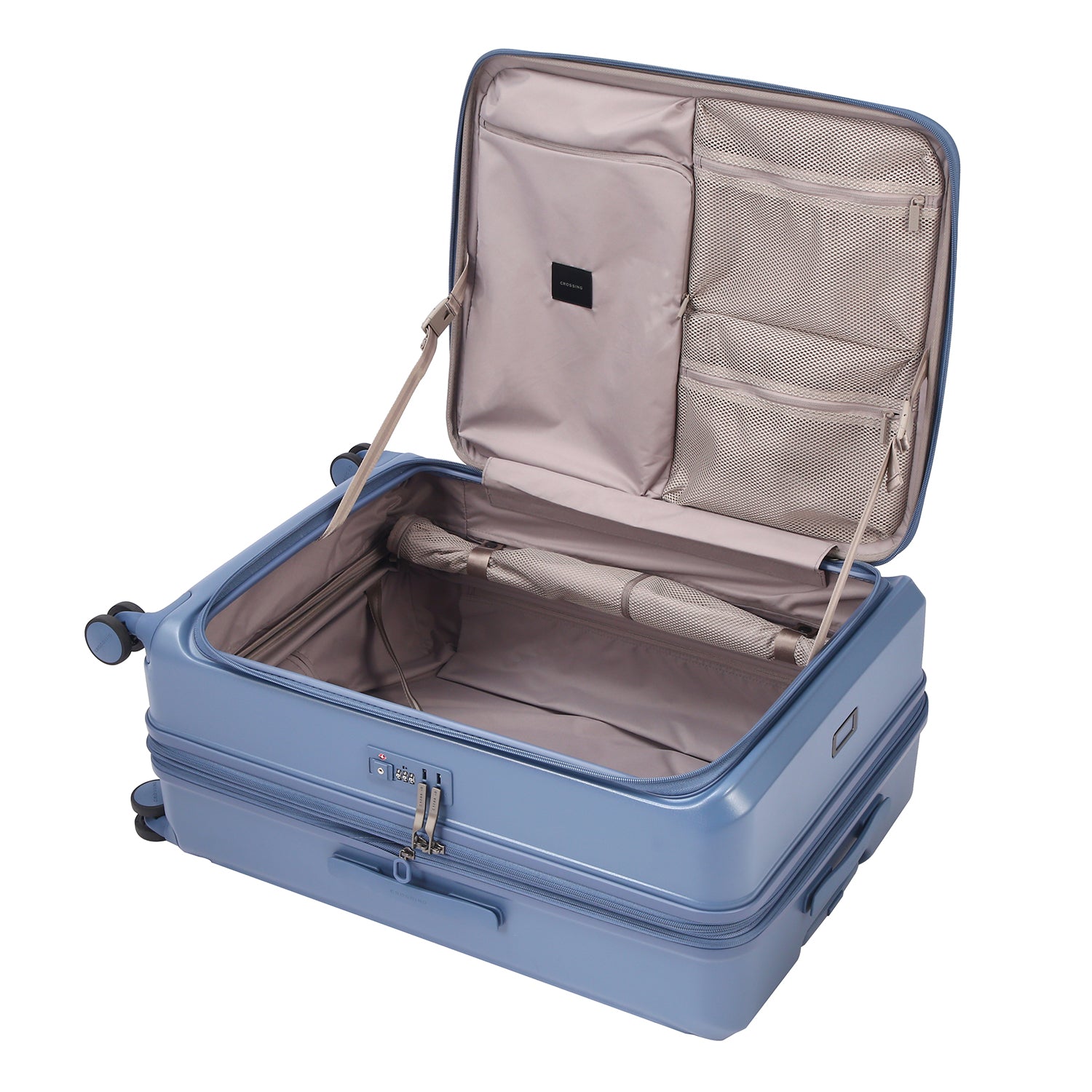 CROSSING INVI 30" Large Expandable Luggage With Front & Middle Access V3 - Smoke Blue