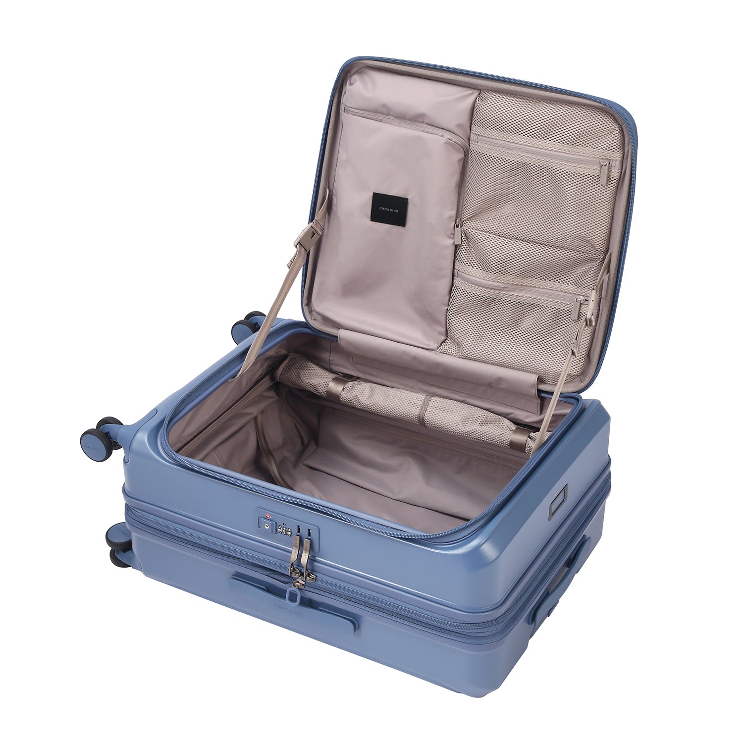 CROSSING INVI 25" Medium Expandable Luggage With Front & Middle Access V3 - Smoke Blue