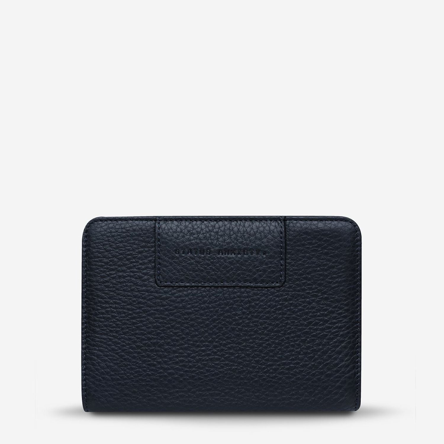 Status Anxiety Popular Problems Leather Wallet - Navy Blue