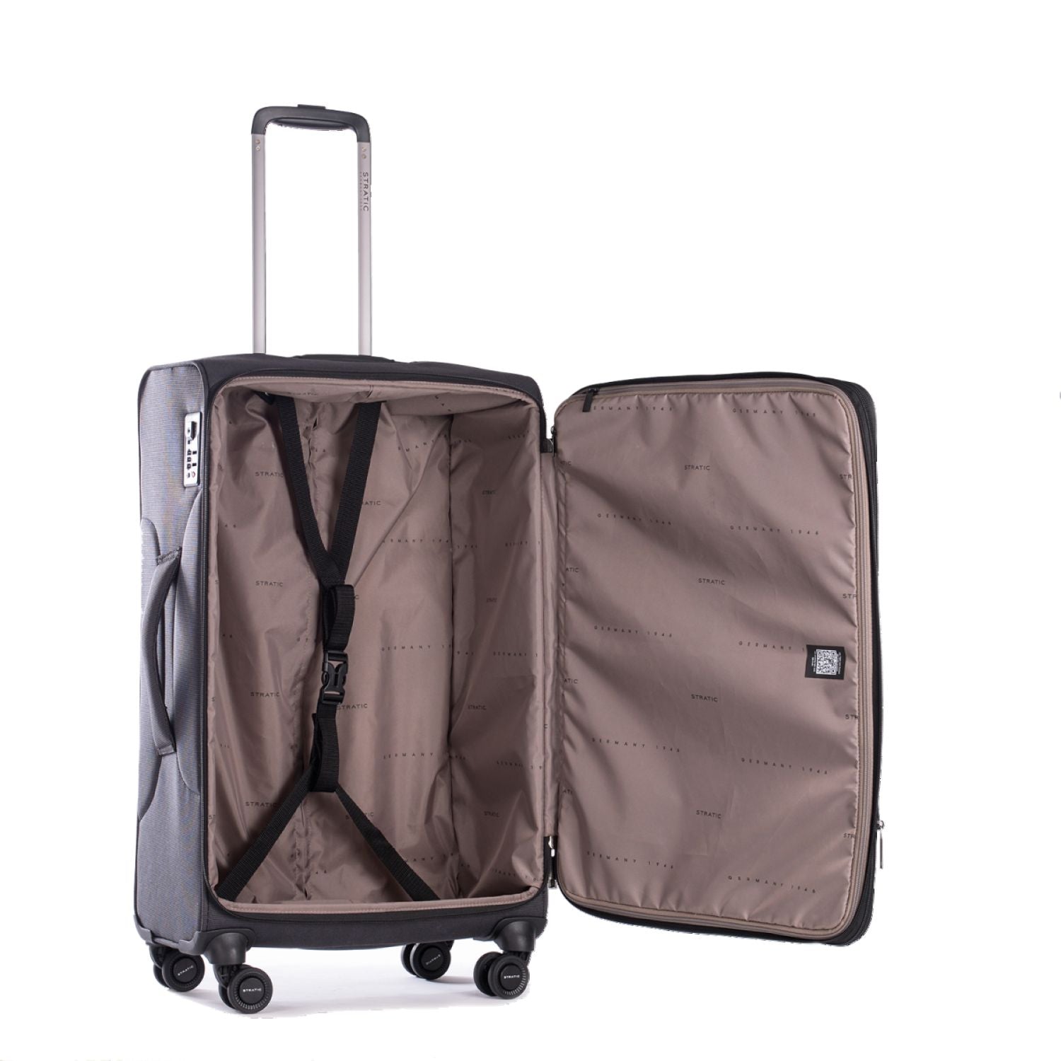 Stratic Bendigo Light + Suitcase M With Front Access Opening - Black