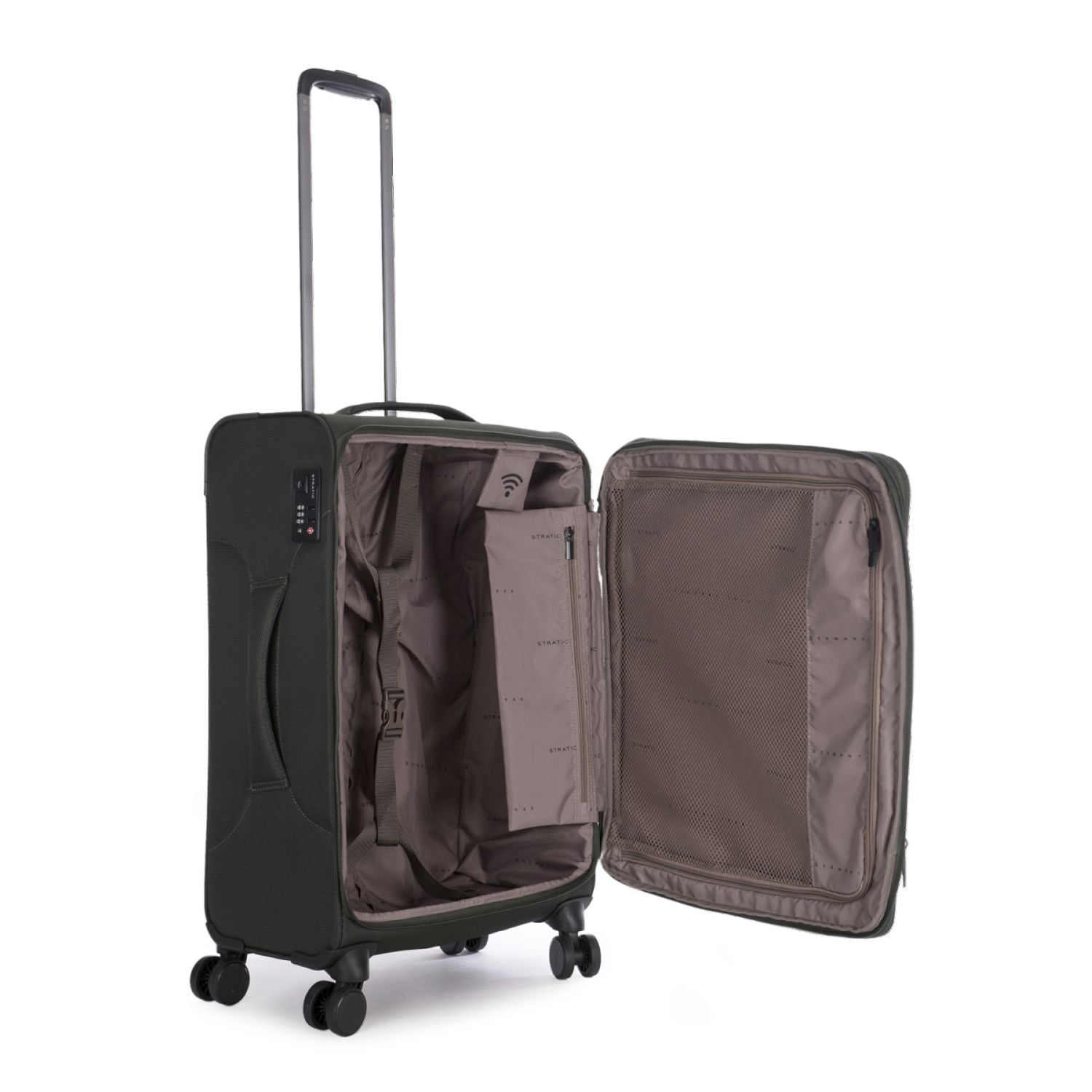 Stratic Light + Suitcase M With Front Access Opening - Dark Green