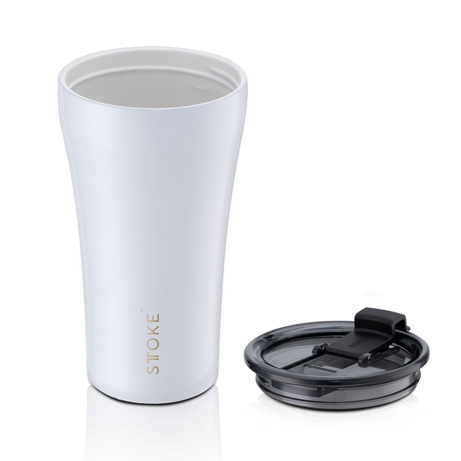 STTOKE Classic Leakproof Ceramic Insulated Cup 12oz - Angel White