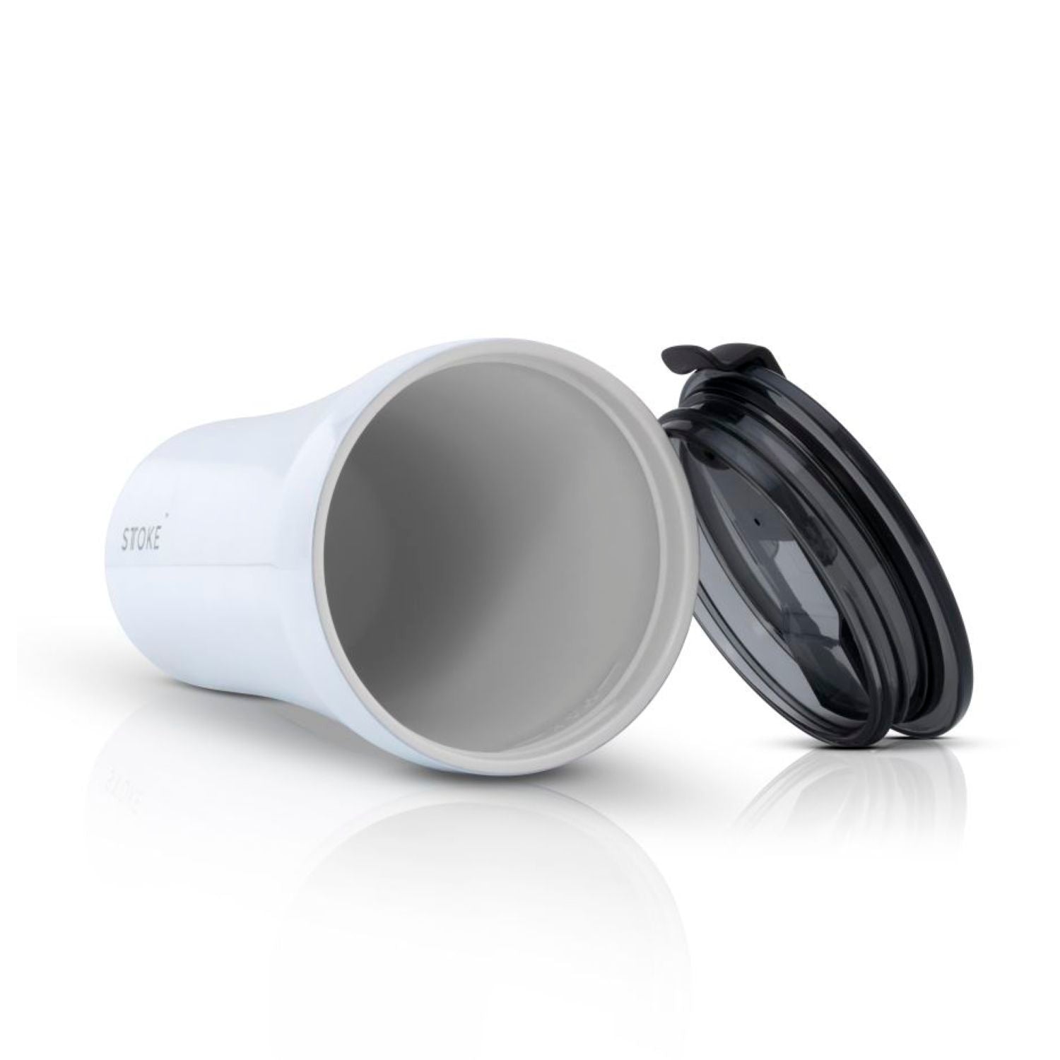 STTOKE Classic Leakproof Ceramic Insulated Cup 12oz - Angel White