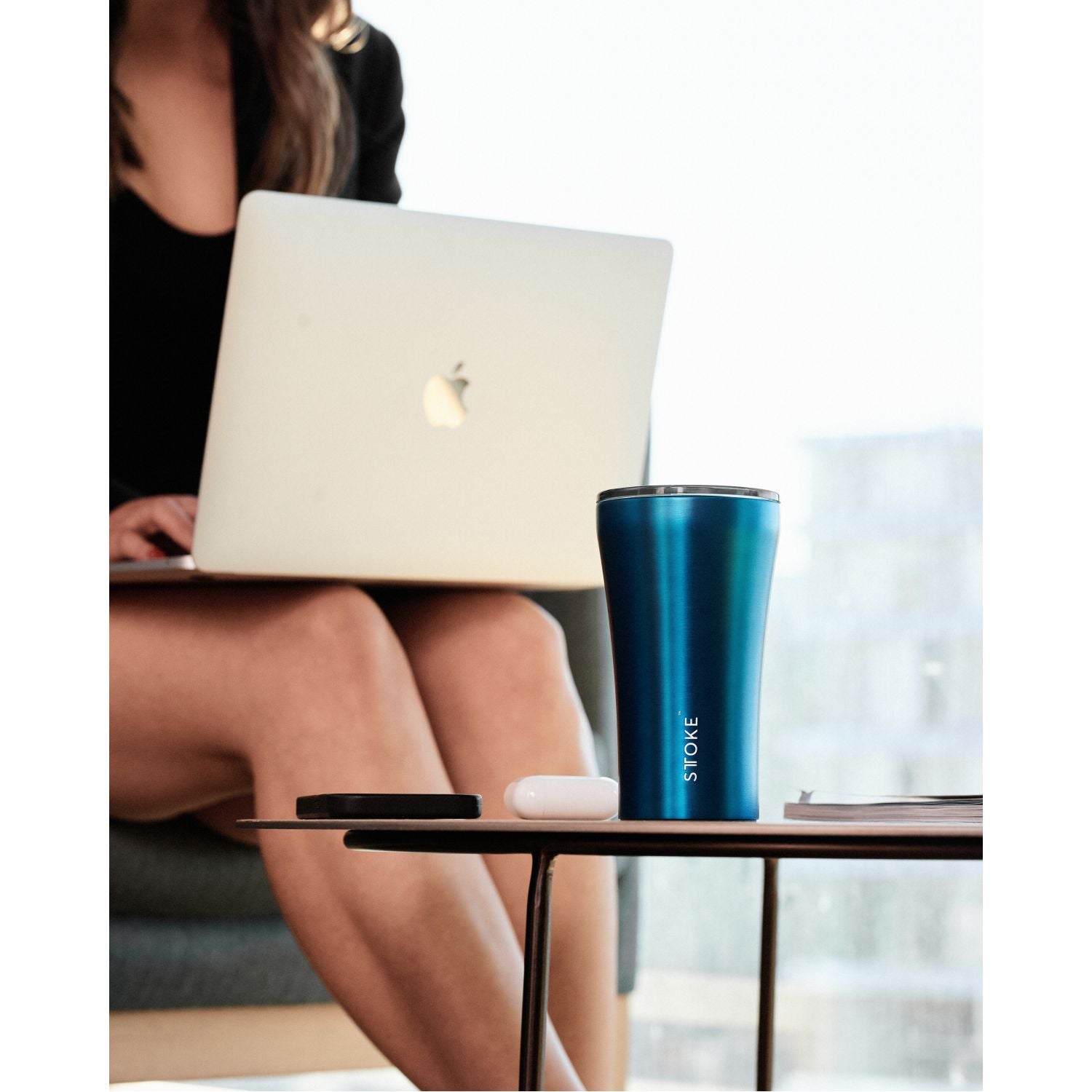 STTOKE Limited Edition Insulated Ceramic Cup 12oz - Steel Blue