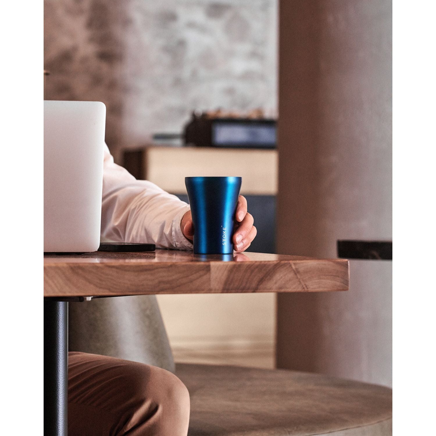 STTOKE Limited Edition Insulated Ceramic Cup 8oz - Steel Blue