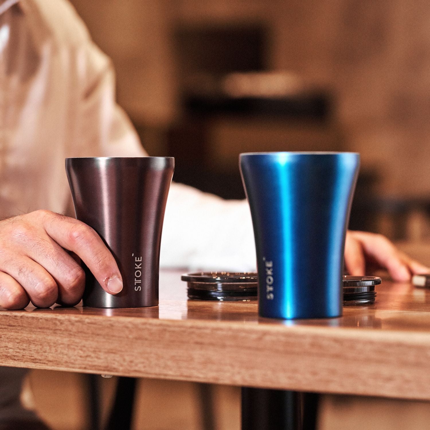 STTOKE Limited Edition Insulated Ceramic Cup 8oz - Steel Blue