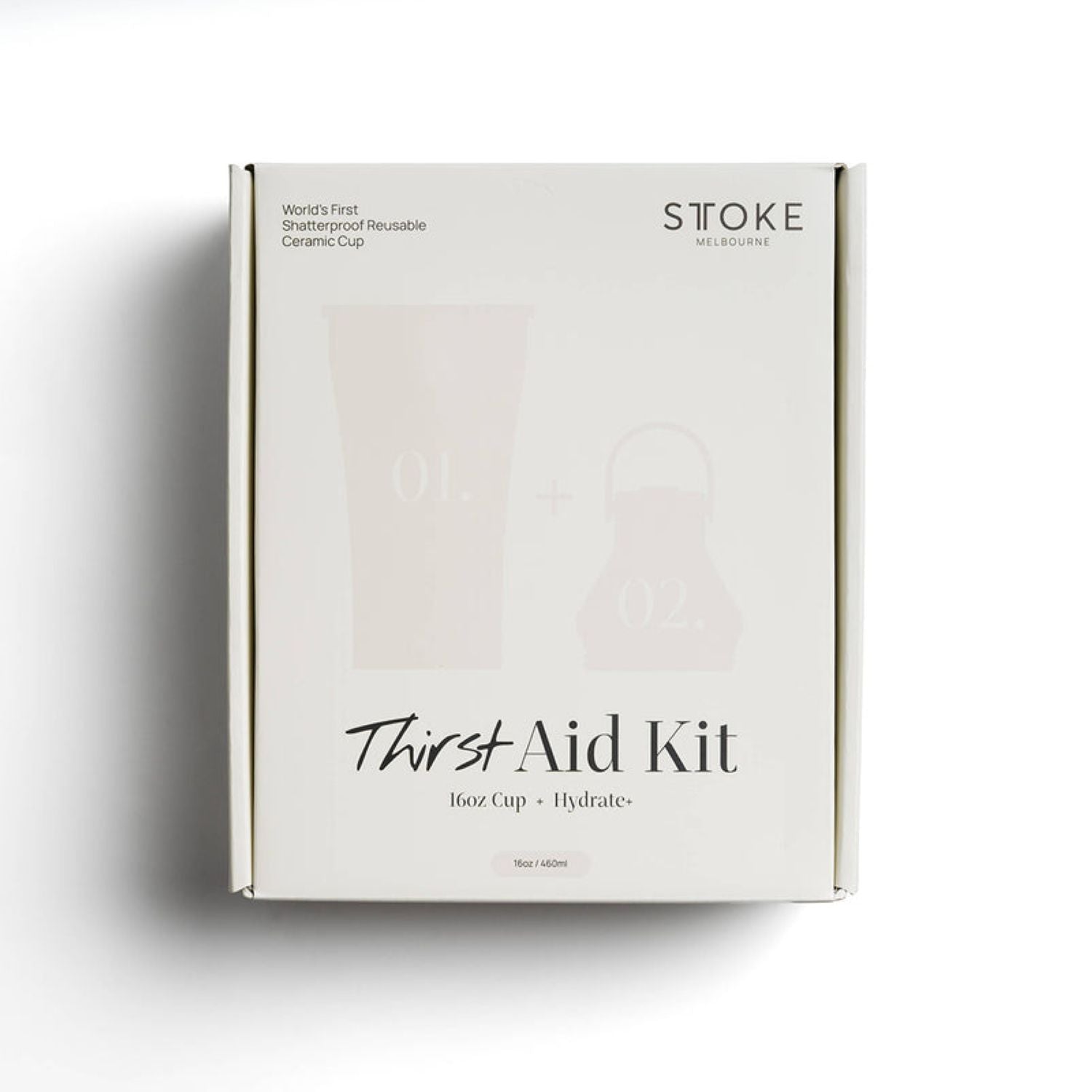 Sttoke Classic Leakproof Ceramic Insulated Thirst Aid Kit Cup With Hydrate + 16Oz - Luxe Black