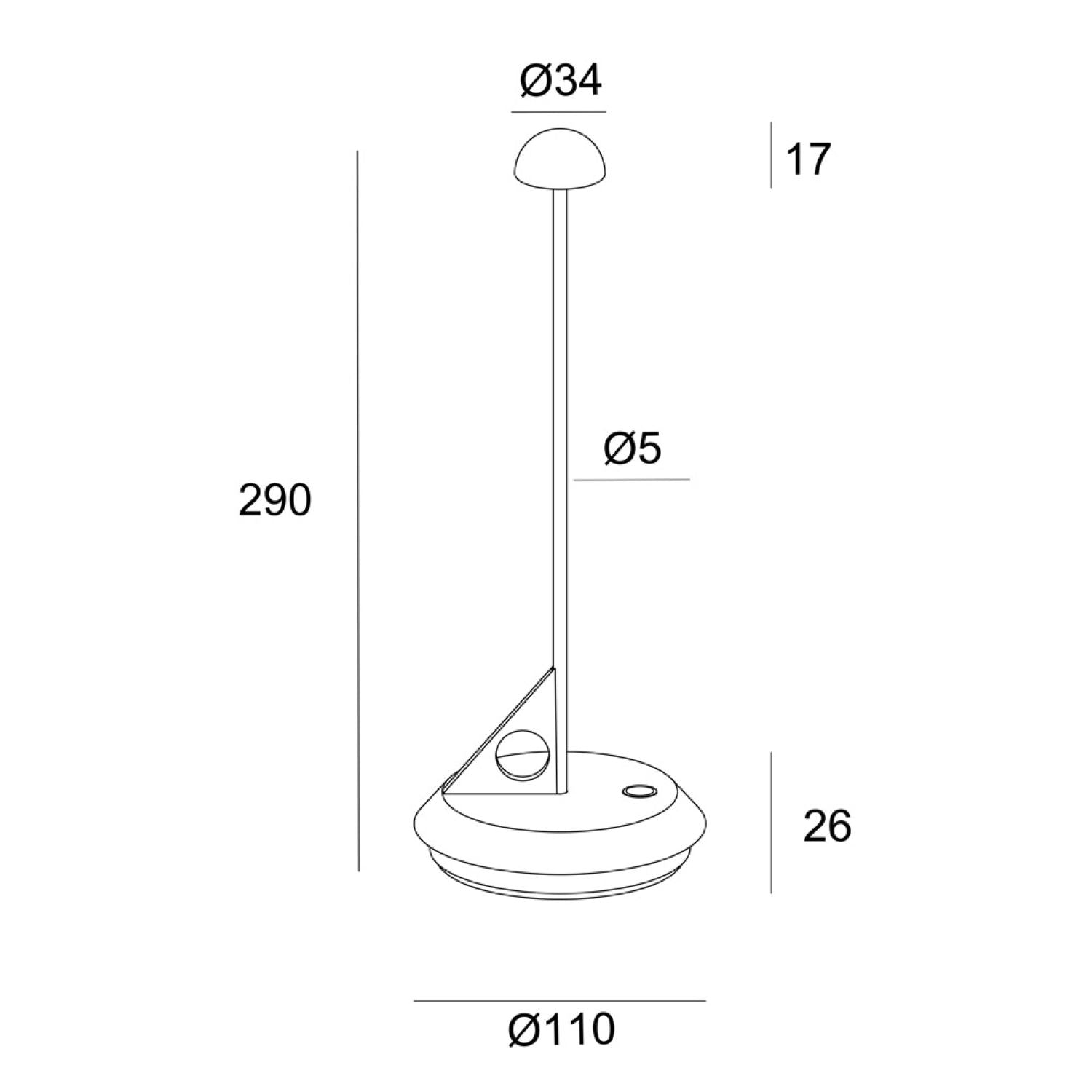 Ubiqua Lume With 199 Lumens - 2.2W 5V Power (Black)