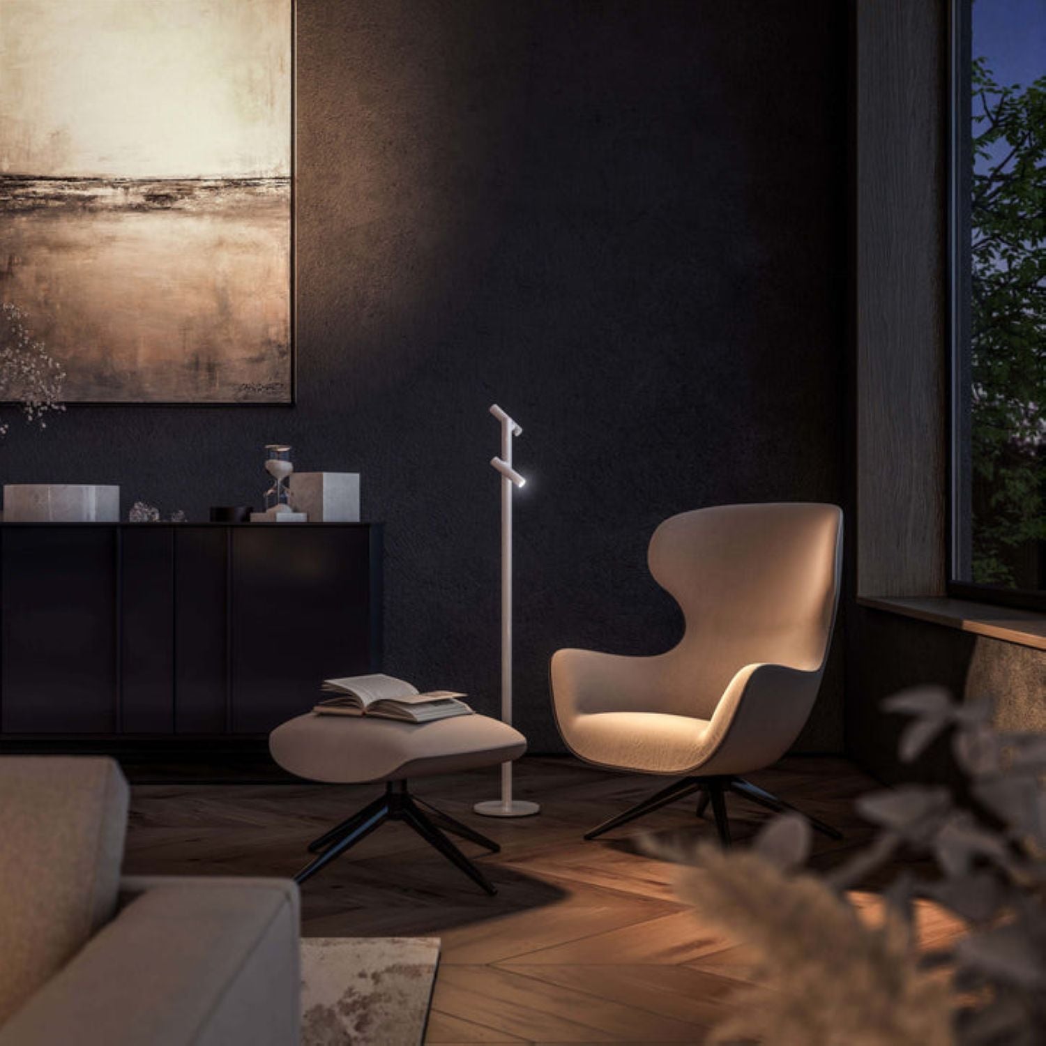 Ubiqua Zoom Twin Floor With 140/256 Lumens - 2.2W 3.7V Power (Black)