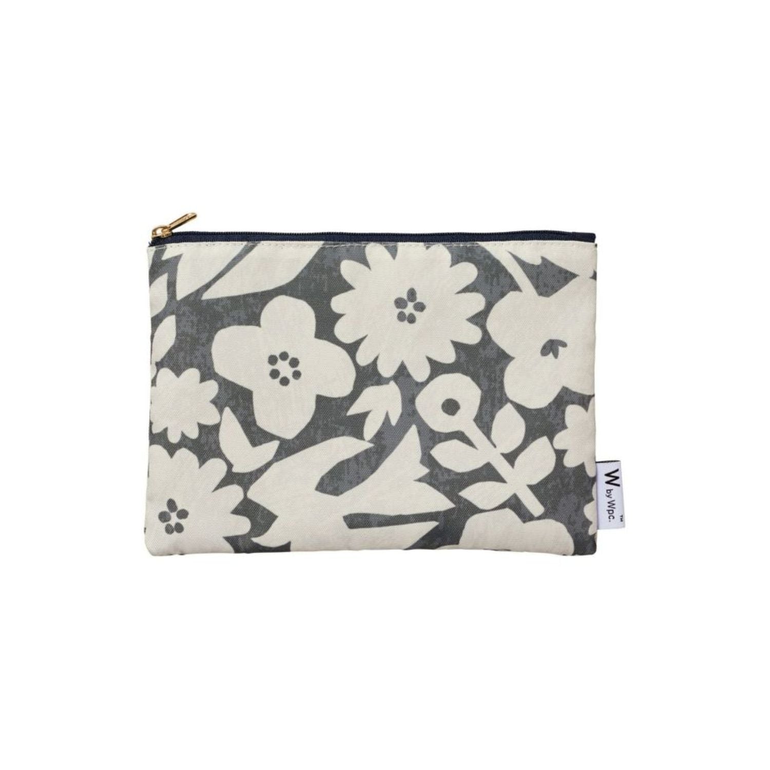 WPC Flat Pouch (Flower & Bird Charcoal)
