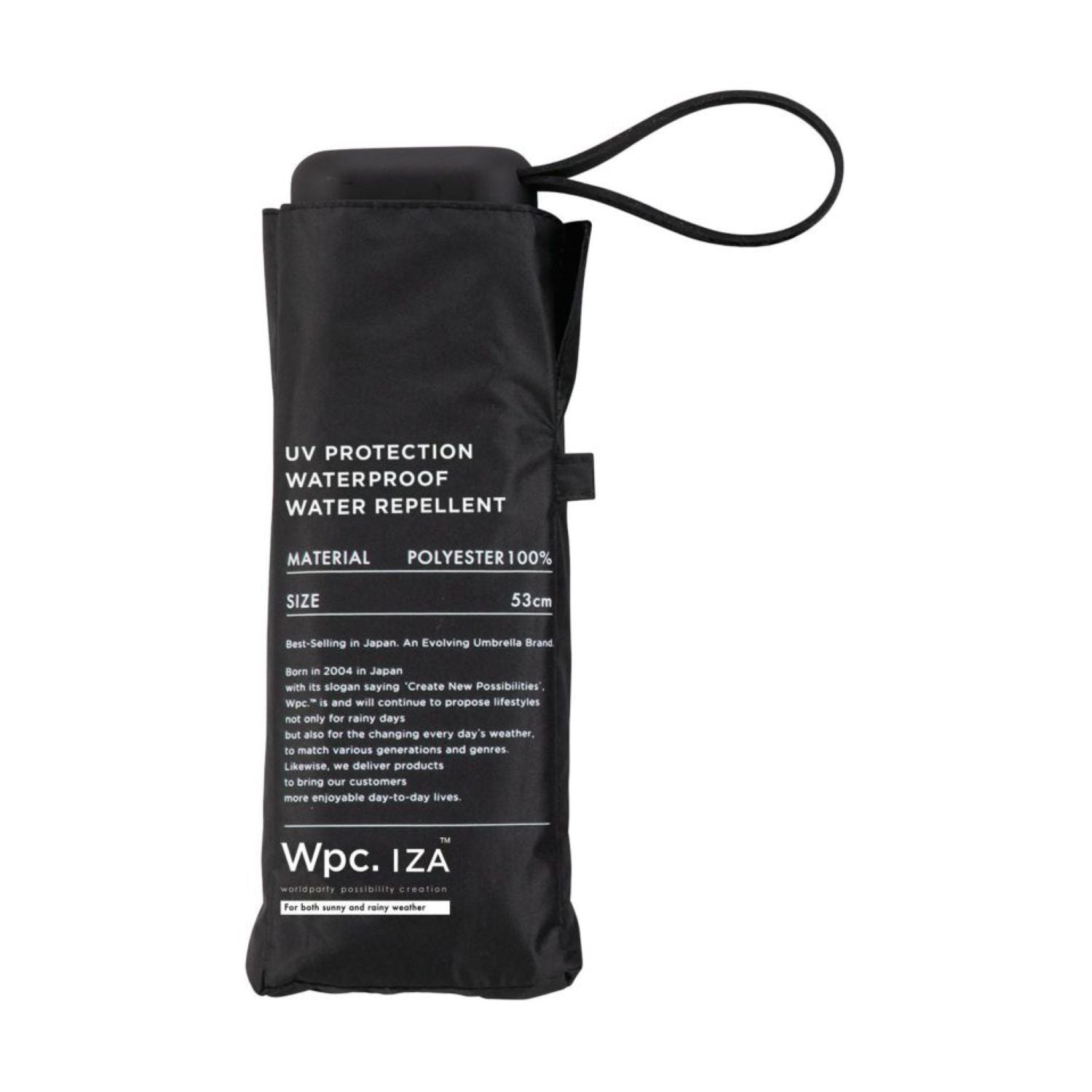 WPC IZA Compact UV Protection UPF 50+ Umbrella 53cm (Black)