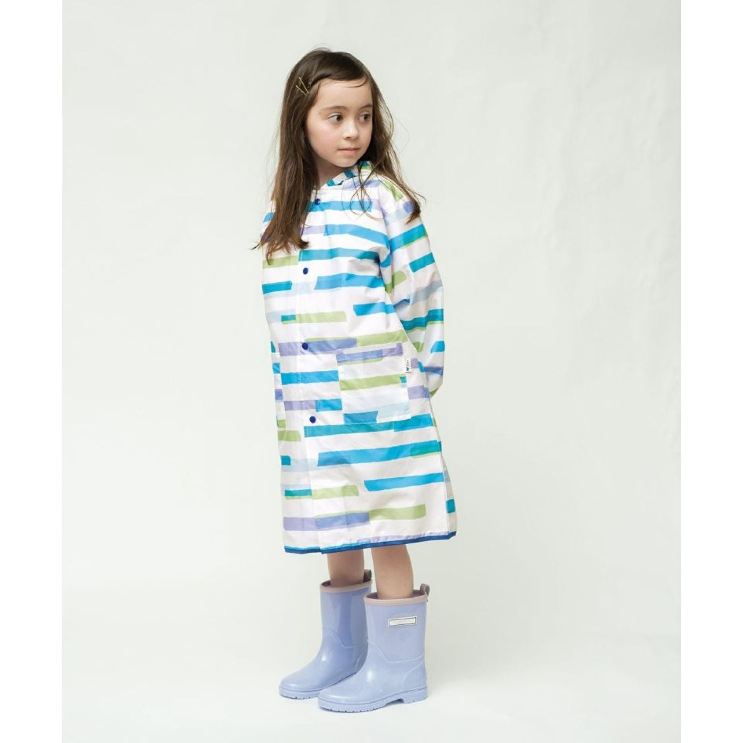 WPC Kids Rain Coat Large (120cm-140cm) (Colorful Border)