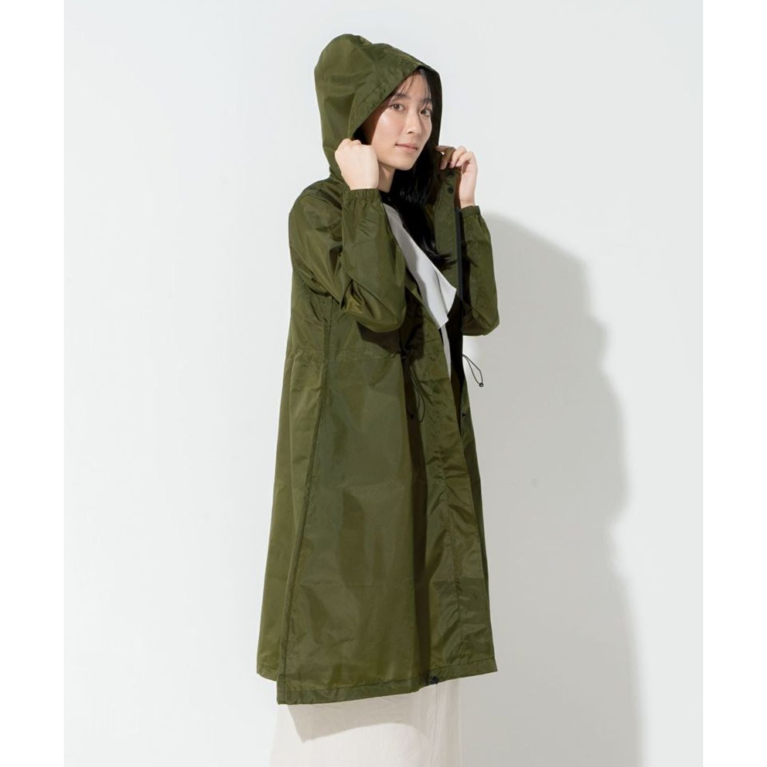 WPC Long Mods Women Raincoat One Size (Olive Green)