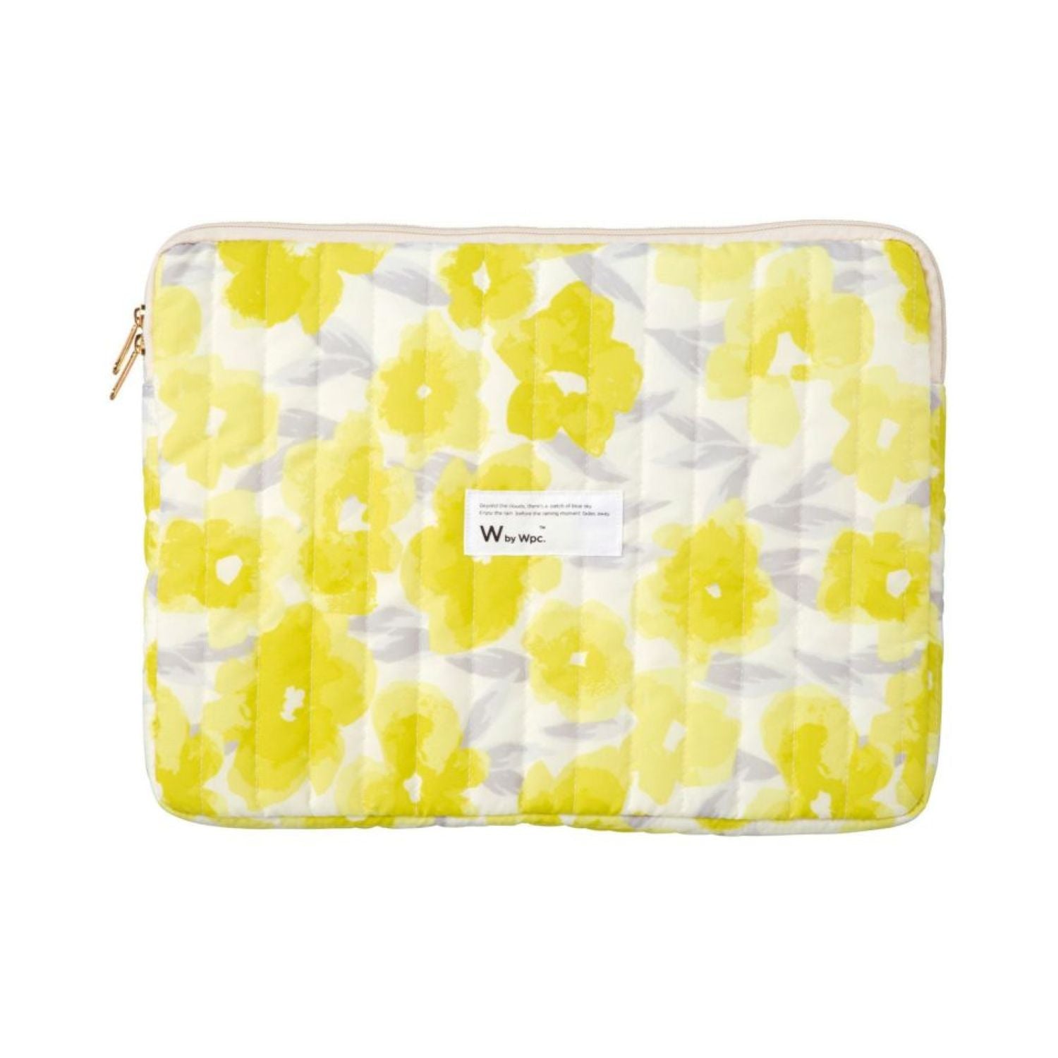 WPC Quilting Laptop Case L (15cm) Water Repellent (Gradation Flower Yellow)