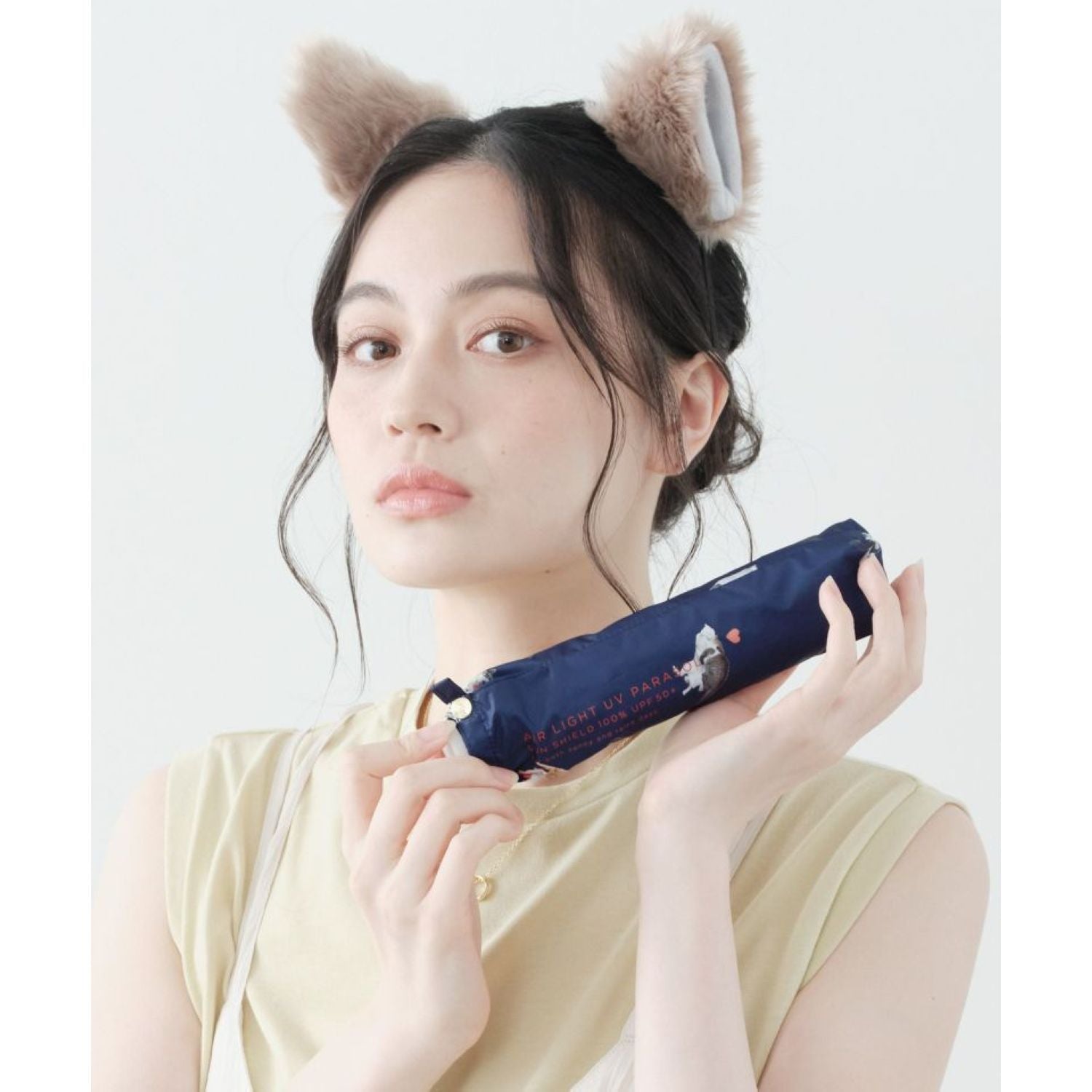 WPC X Masayuki Oki Neko UV Protection UPF 50+ Umbrella 49cm (Navy)