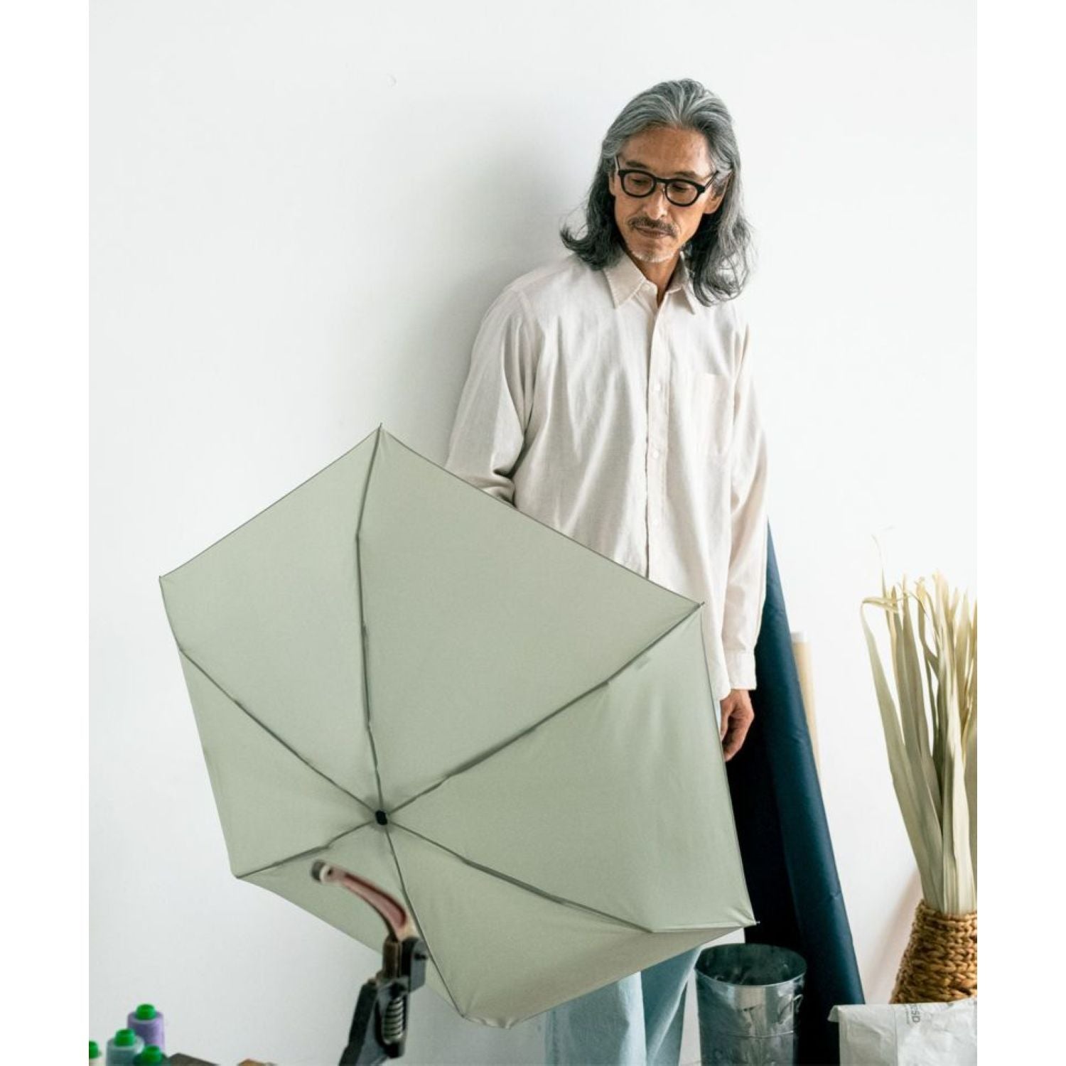 Wpc Ux Air-Light Uv Protection Folding Umbrella 61Cm (Blue Gray)