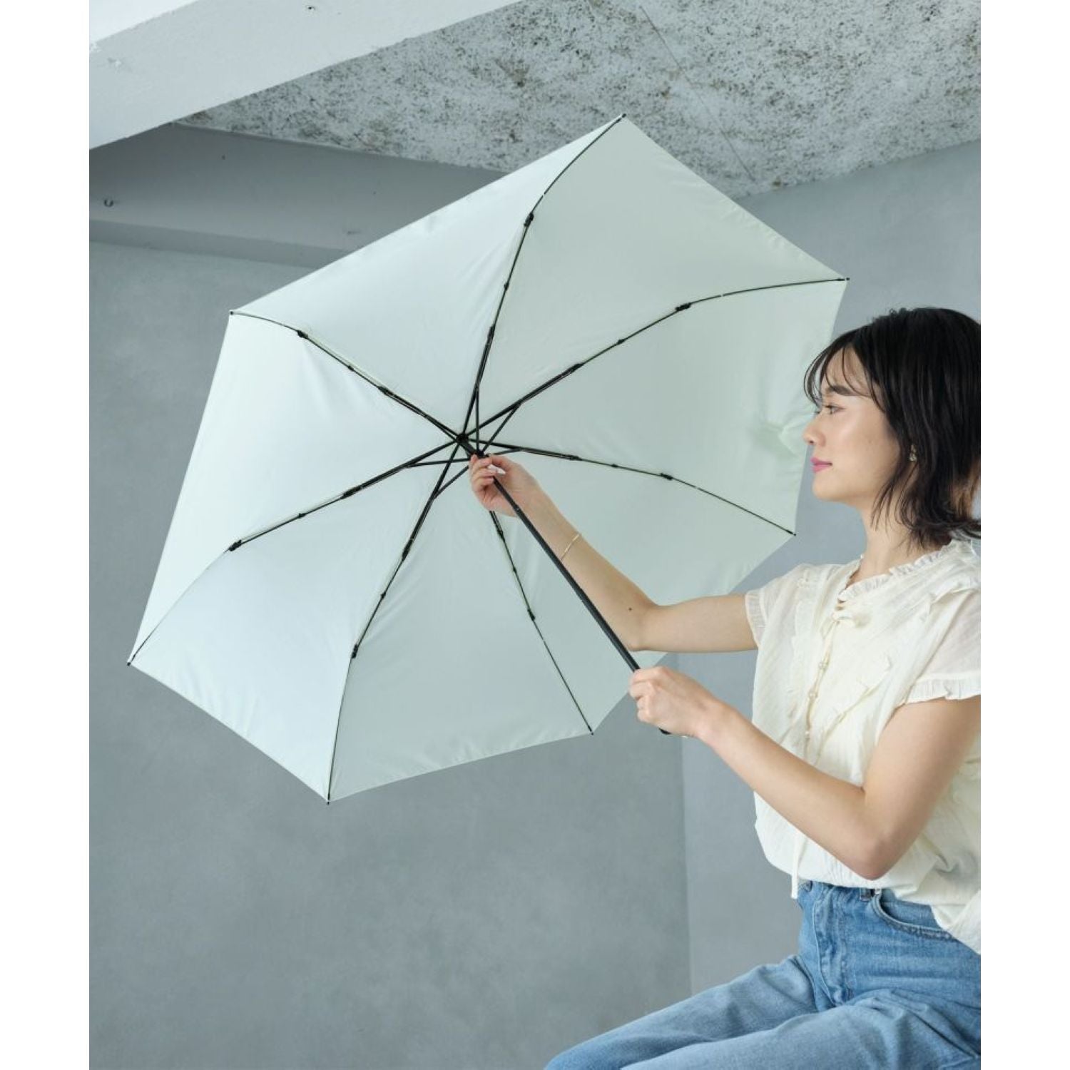 Wpc Ux Air-Light Uv Protection Folding Umbrella 61Cm (Black)