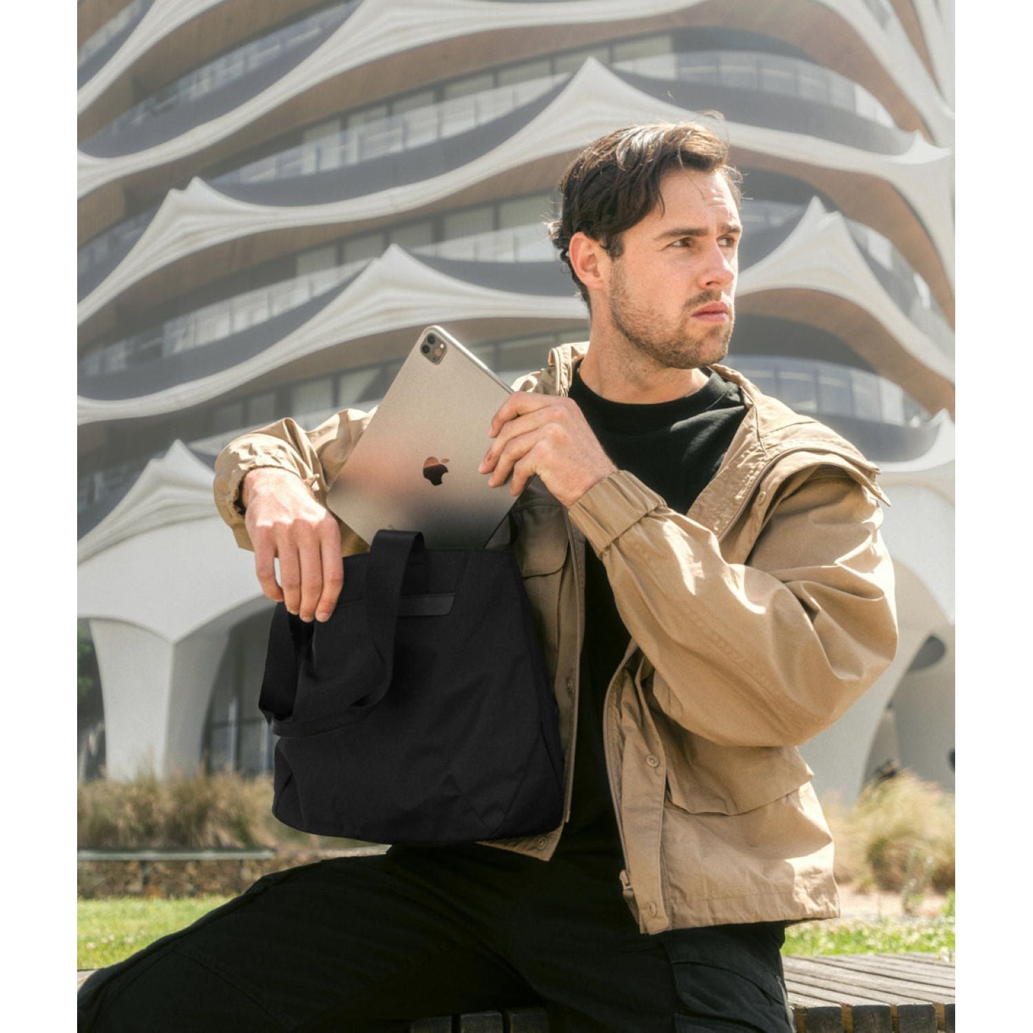 ALPAKA Elements Tote Bag (S) Axoflux 210D (Black/Grey)