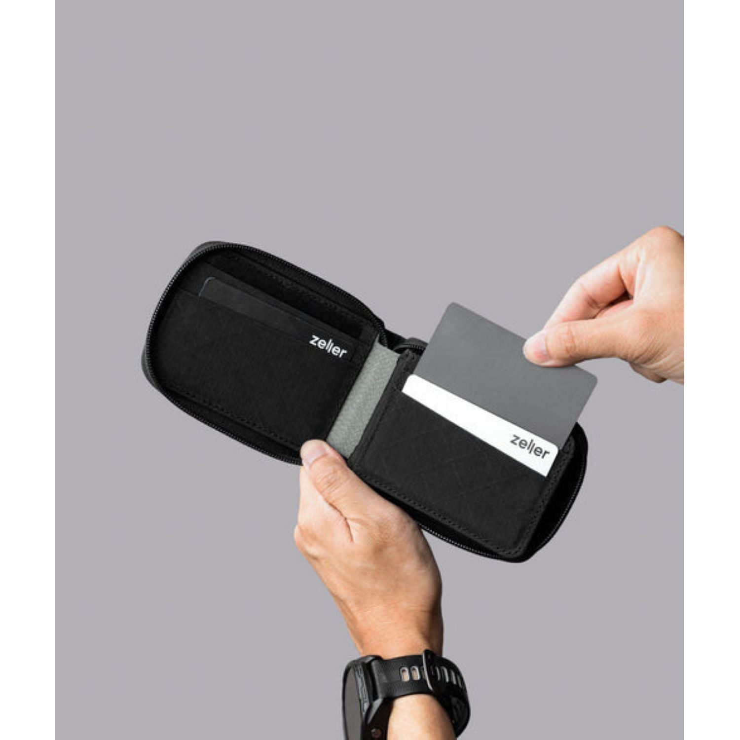 ALPAKA Zip ID Wallet Axogrid 210D (Black)