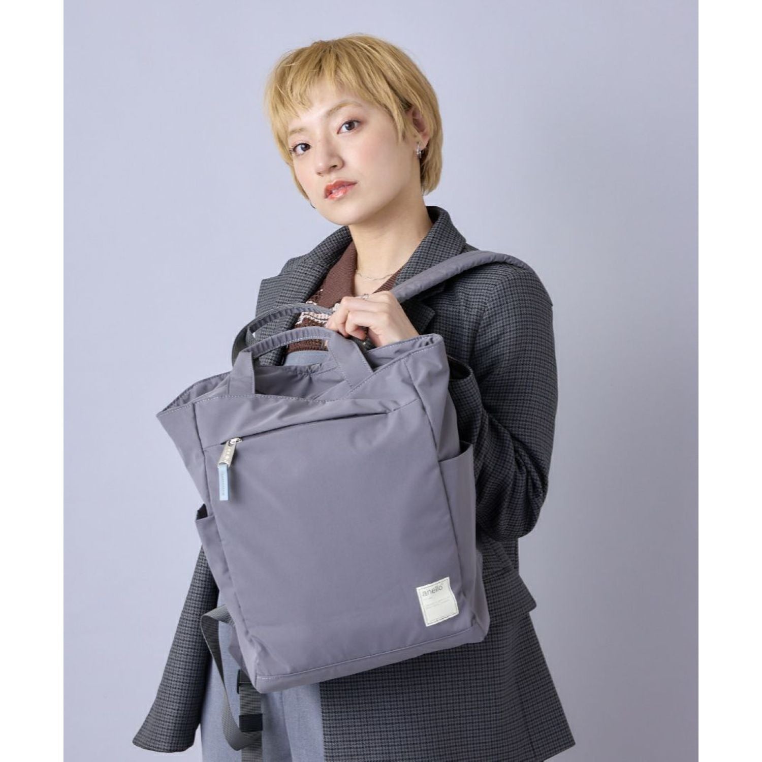 Anello Circle Tote Backpack (Grey)